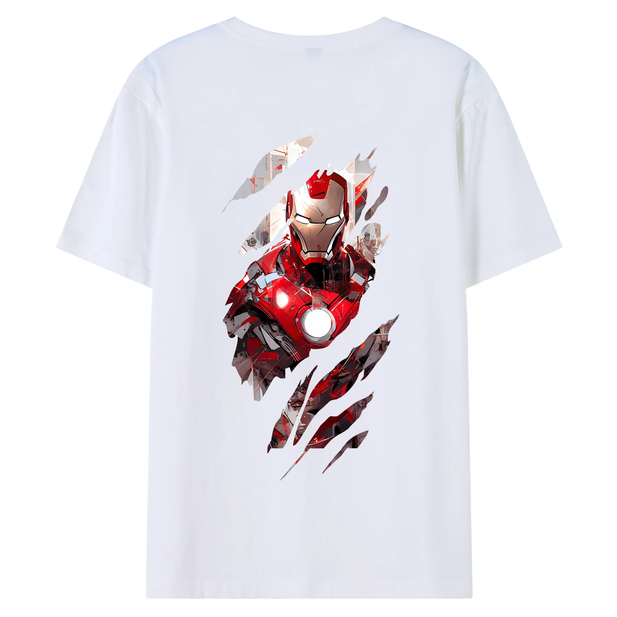 アベンジャーズ (Avenjāzu) グッズ アイアンマン（Iron Man） - 綿100％ 半袖Tシャツ ・ バックプリント ・ 快適 通気性 ・ 日常使い 散歩 スポーツ用