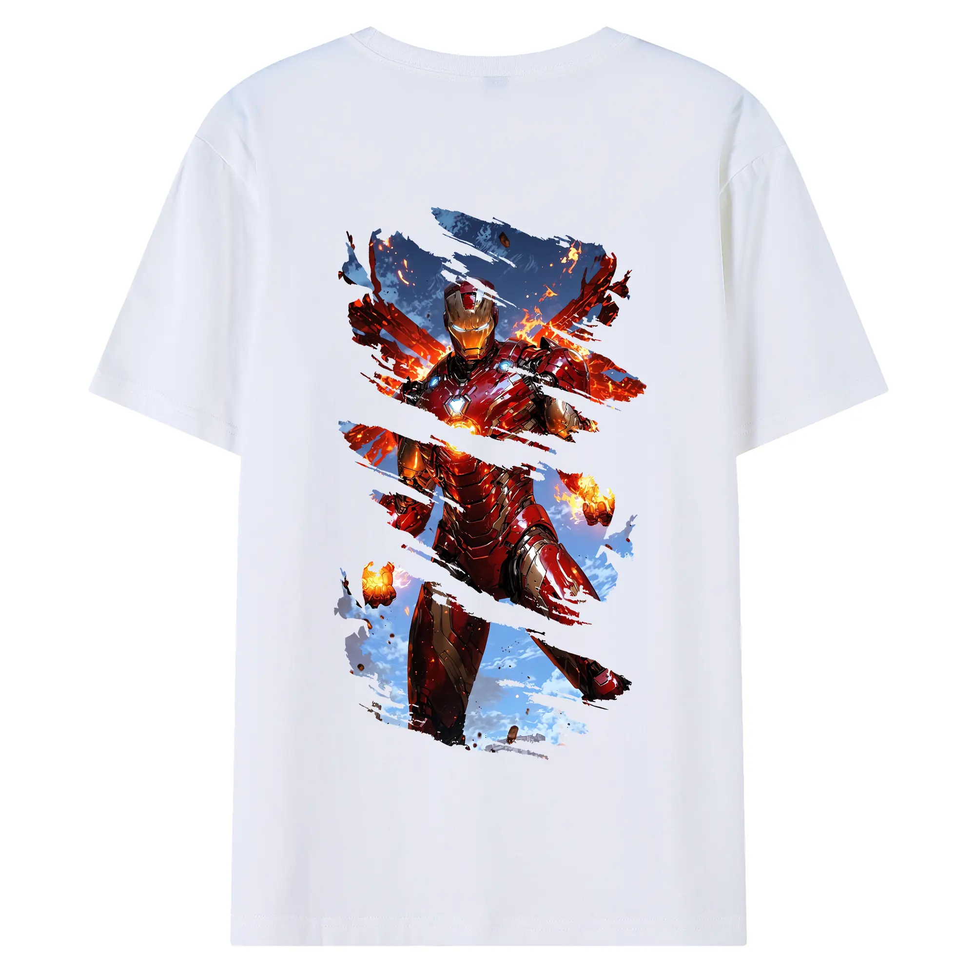 アベンジャーズ (Avenjāzu) グッズ アイアンマン（Iron Man） - 綿100％ 半袖Tシャツ ・ バックプリント ・ 快適 通気性 ・ 日常使い 散歩 スポーツ用