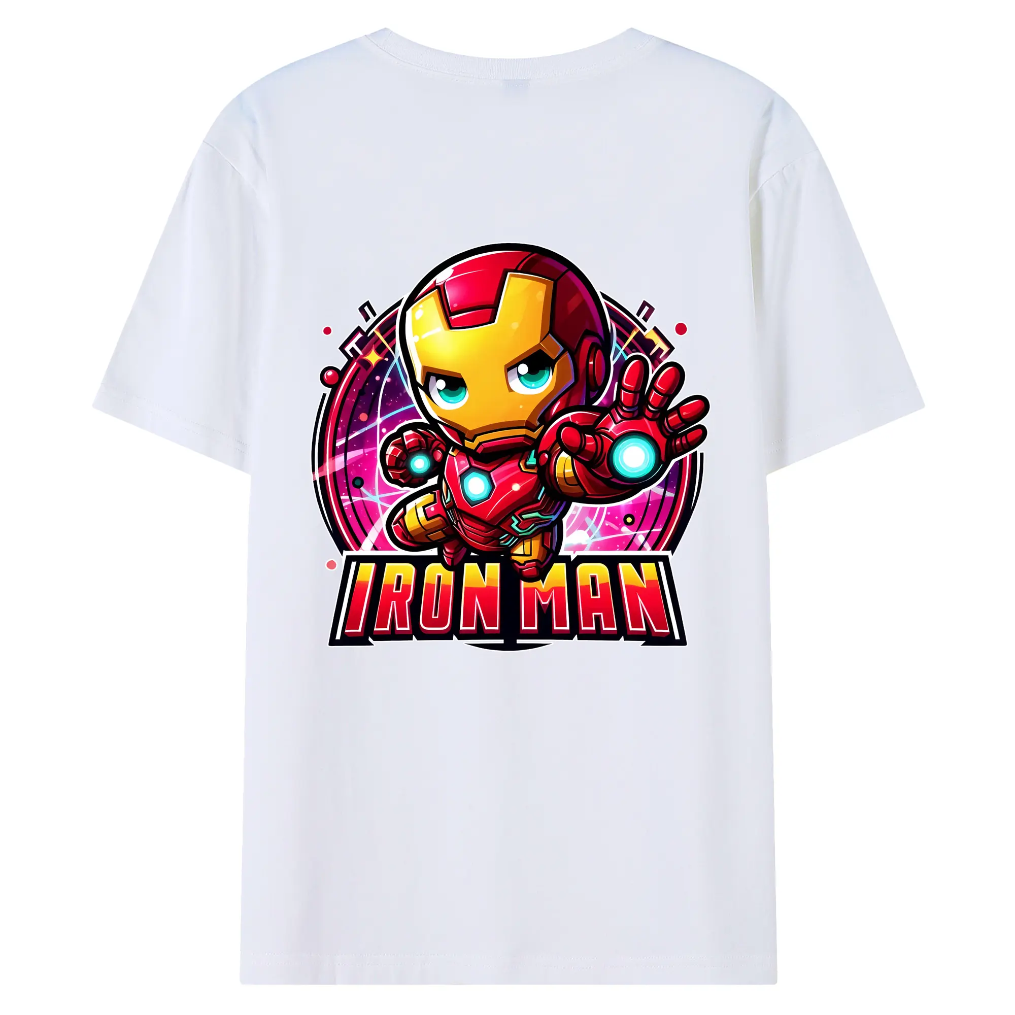 アベンジャーズ (Avenjāzu) グッズ アイアンマン（Iron Man） - 綿100％ 半袖Tシャツ ・ バックプリント ・ 快適 通気性 ・ 日常使い 散歩 スポーツ用