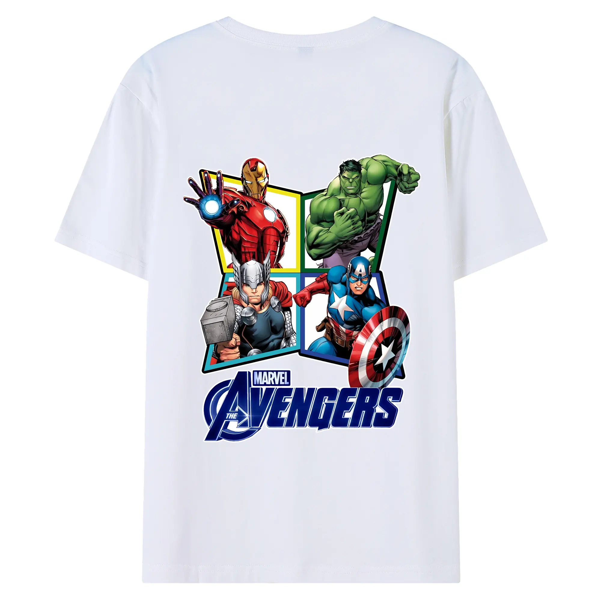 アベンジャーズ (Avenjāzu) グッズ アイアンマン（Iron Man） - 綿100％ 半袖Tシャツ ・ バックプリント ・ 快適 通気性 ・ 日常使い 散歩 スポーツ用