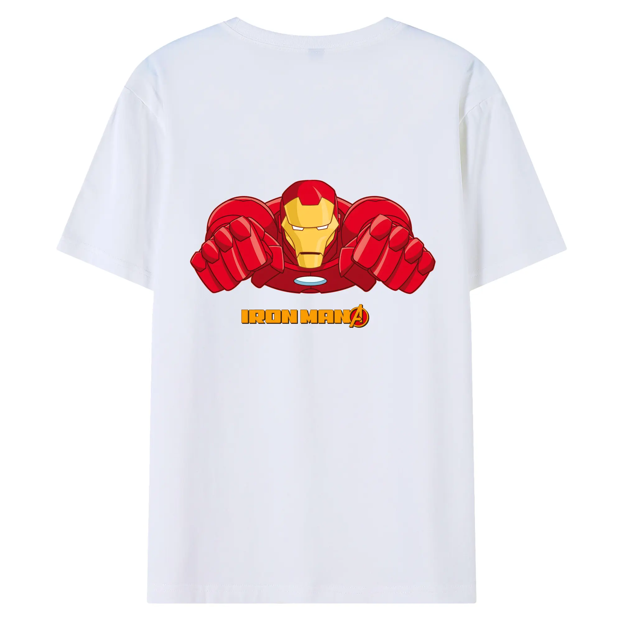 アベンジャーズ (Avenjāzu) グッズ アイアンマン（Iron Man） - 綿100％ 半袖Tシャツ ・ バックプリント ・ 快適 通気性 ・ 日常使い 散歩 スポーツ用