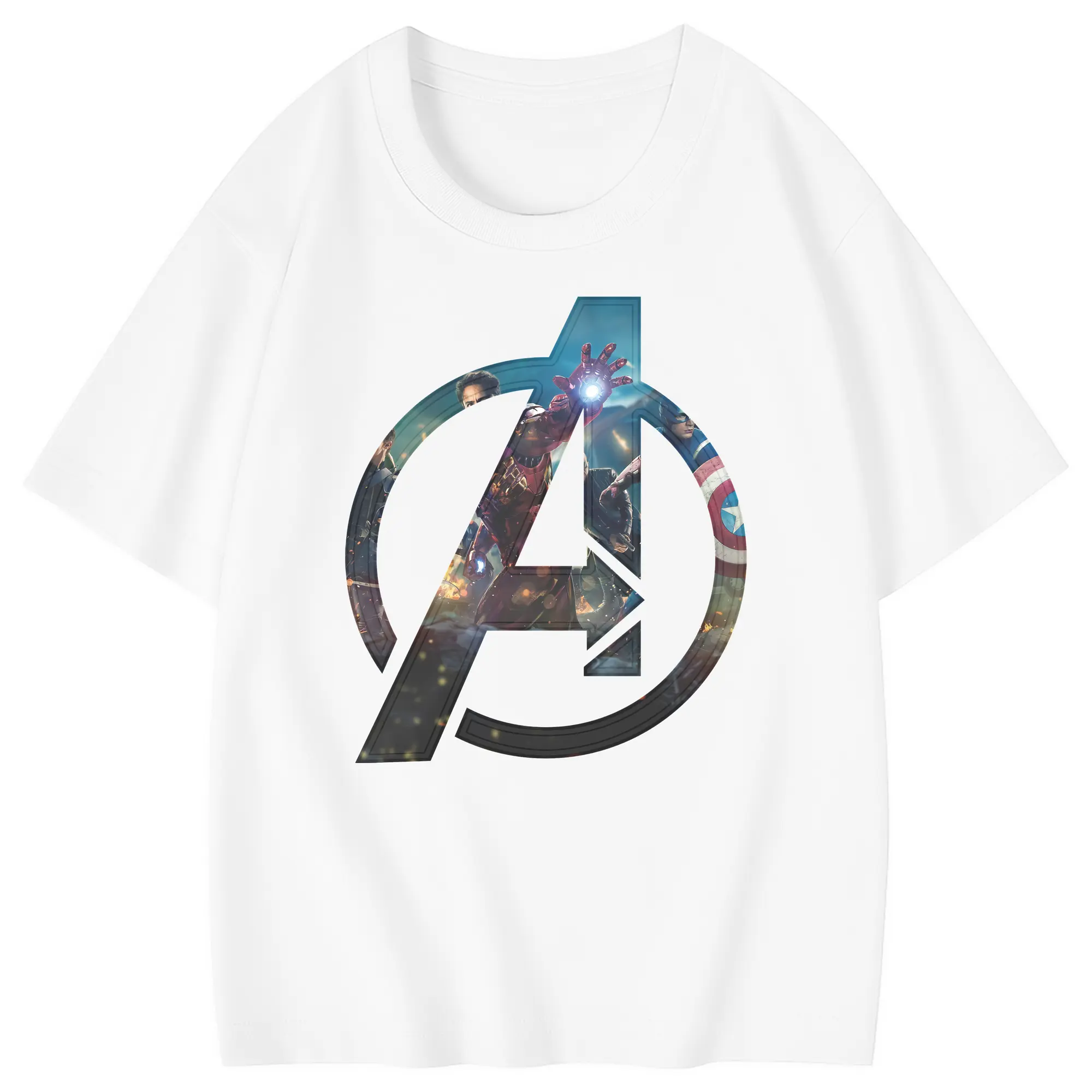 アベンジャーズ (Avenjāzu) グッズ アイアンマン（Iron Man） - 綿100％ キッズTシャツ ・ フロントプリント ・ 快適 通気性 ・ スポーツ カジュアル 散歩用