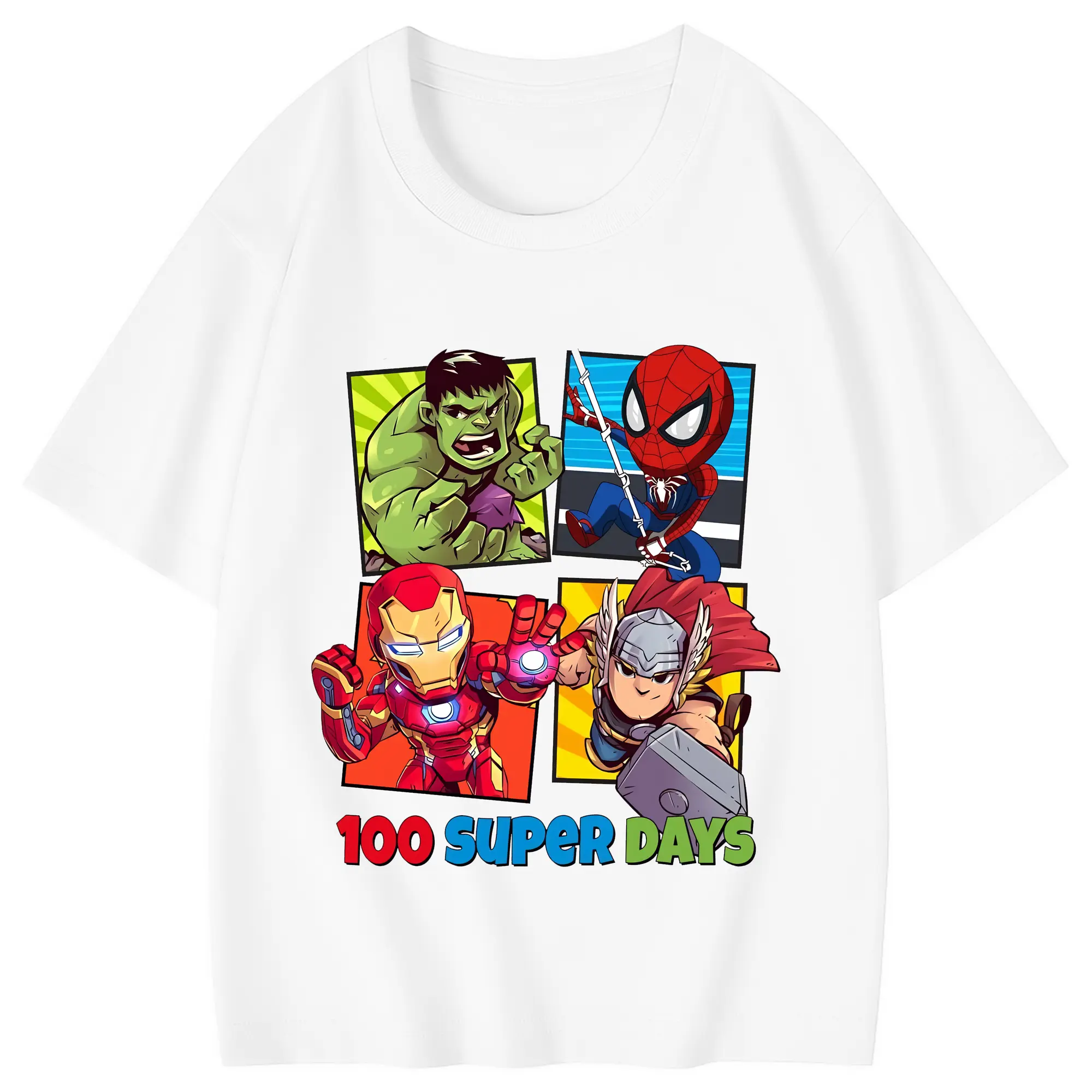 アベンジャーズ (Avenjāzu) グッズ アイアンマン（Iron Man） - 綿100％ キッズTシャツ ・ フロントプリント ・ 快適 通気性 ・ スポーツ カジュアル 散歩用