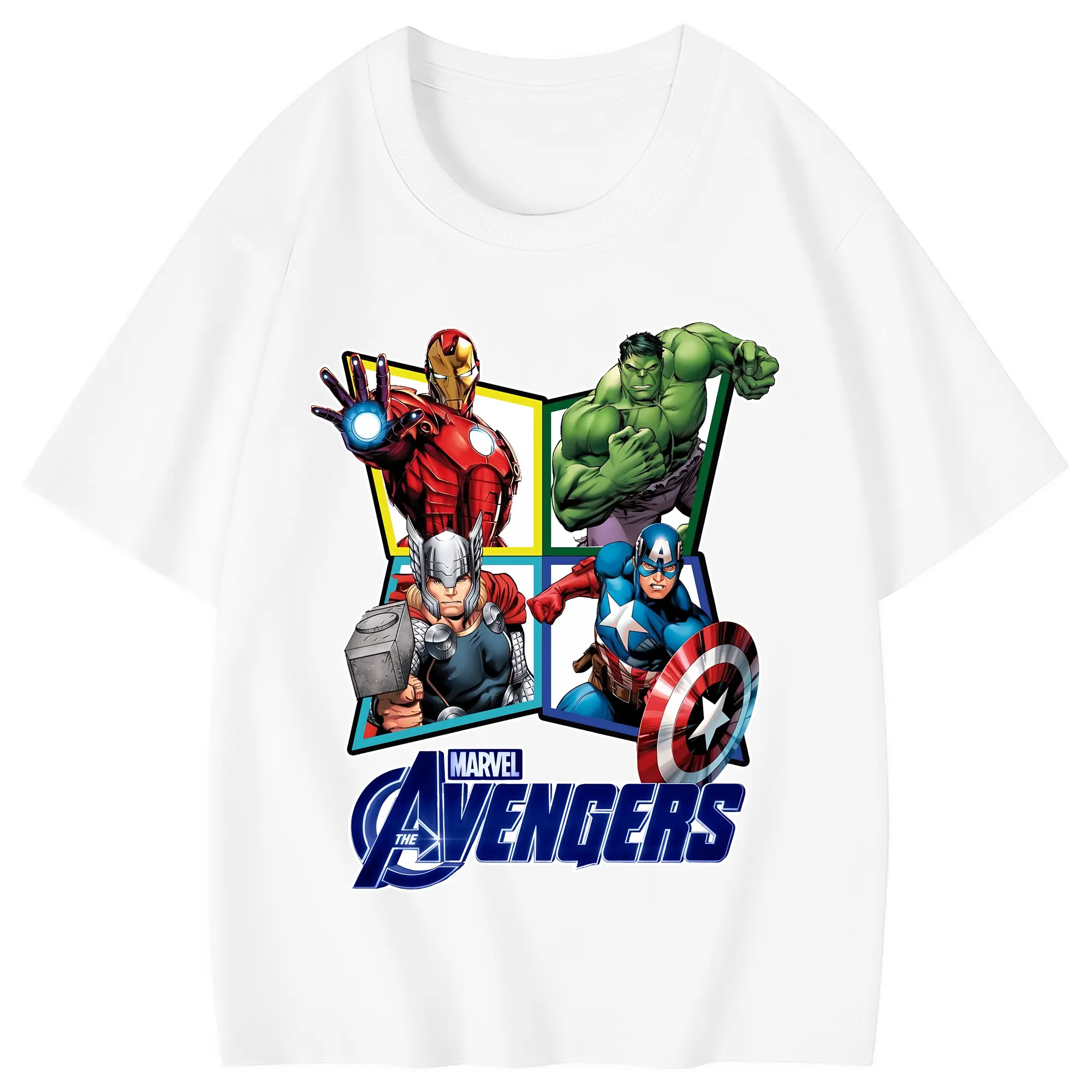 アベンジャーズ (Avenjāzu) グッズ アイアンマン（Iron Man） - 綿100％ キッズTシャツ ・ フロントプリント ・ 快適 通気性 ・ スポーツ カジュアル 散歩用