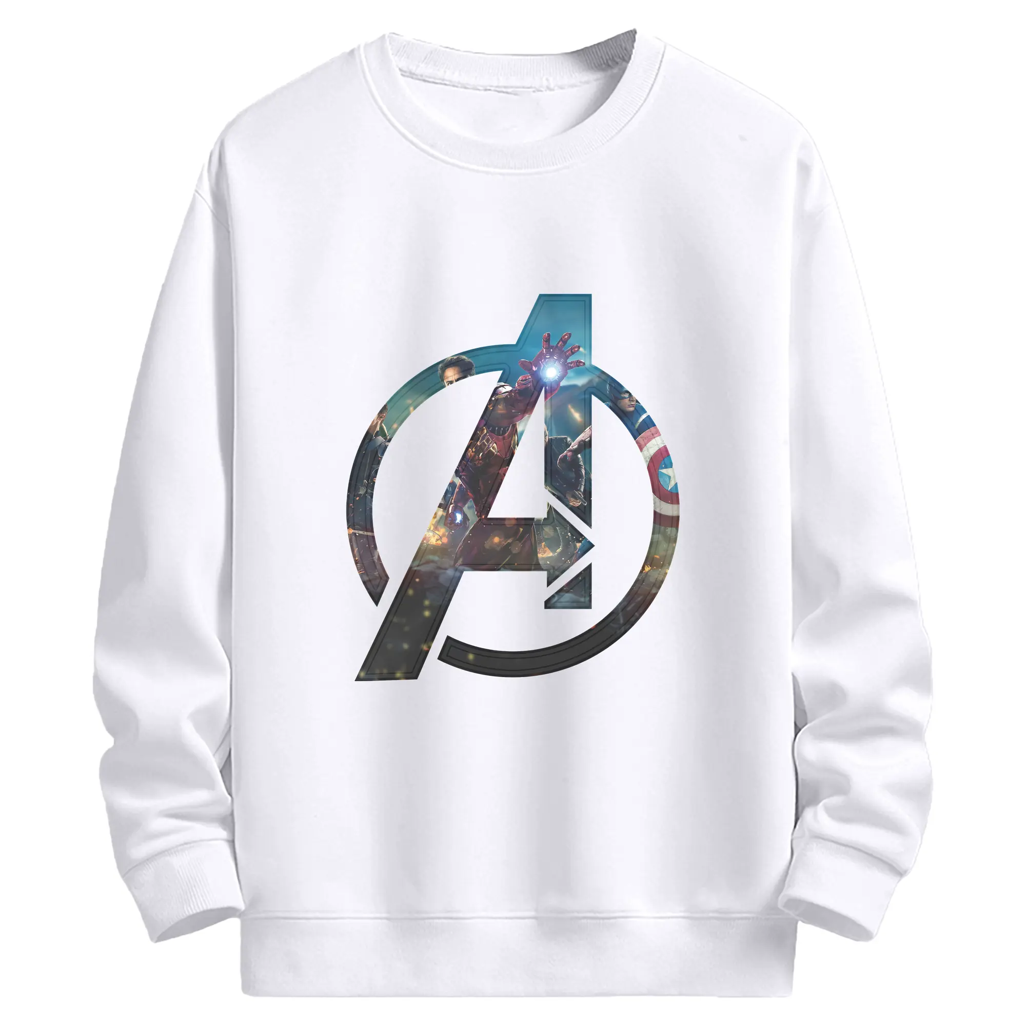 アベンジャーズ (Avenjāzu) グッズ アイアンマン（Iron Man） - 高品質 クルーネック スウェット ・ コットン59％ ポリエステル41％ ・ ユニセックス 長袖 トレーナー ・ カジュアル デイリー スポーツ 散歩用