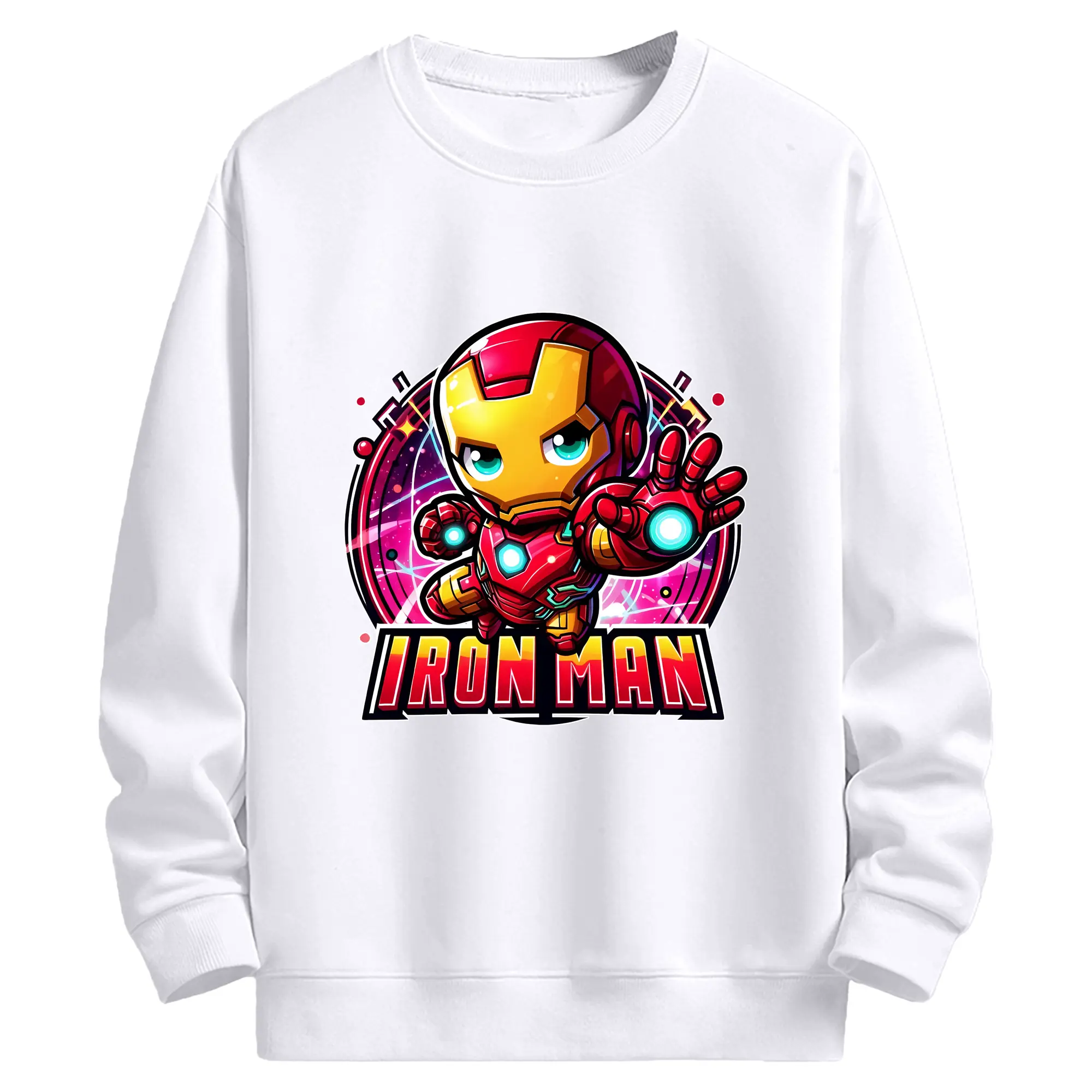 アベンジャーズ (Avenjāzu) グッズ アイアンマン（Iron Man） - 高品質 クルーネック スウェット ・ コットン59％ ポリエステル41％ ・ ユニセックス 長袖 トレーナー ・ カジュアル デイリー スポーツ 散歩用