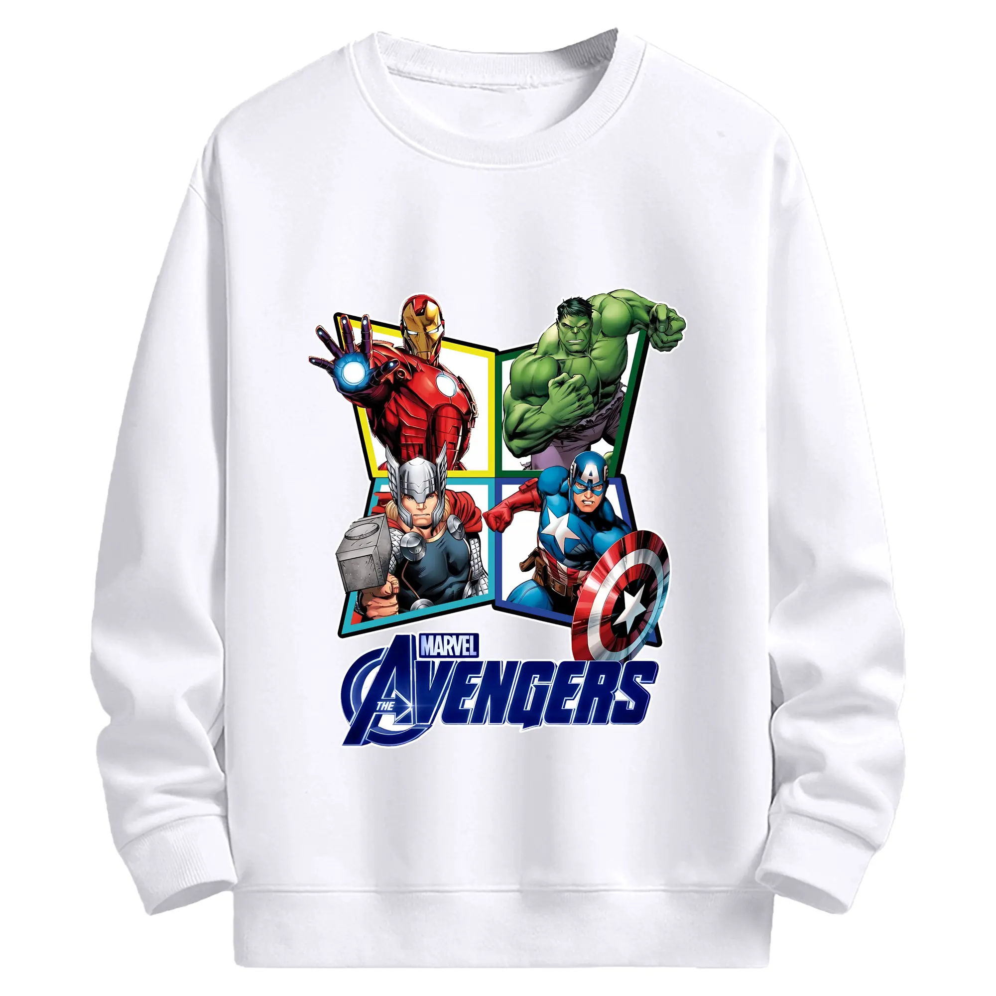 アベンジャーズ (Avenjāzu) グッズ アイアンマン（Iron Man） - 高品質 クルーネック スウェット ・ コットン59％ ポリエステル41％ ・ ユニセックス 長袖 トレーナー ・ カジュアル デイリー スポーツ 散歩用