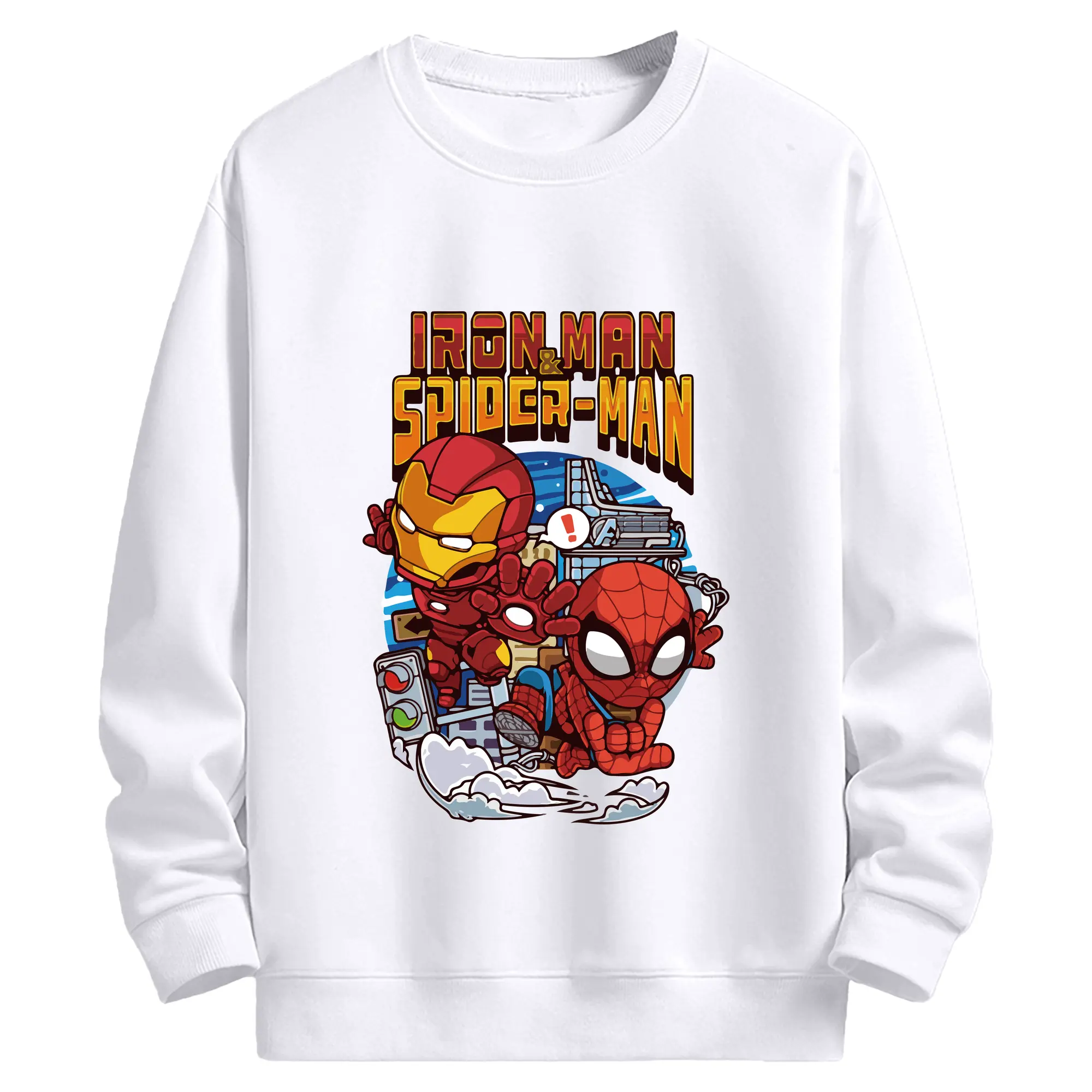 アベンジャーズ (Avenjāzu) グッズ アイアンマン（Iron Man） - 高品質 クルーネック スウェット ・ コットン59％ ポリエステル41％ ・ ユニセックス 長袖 トレーナー ・ カジュアル デイリー スポーツ 散歩用