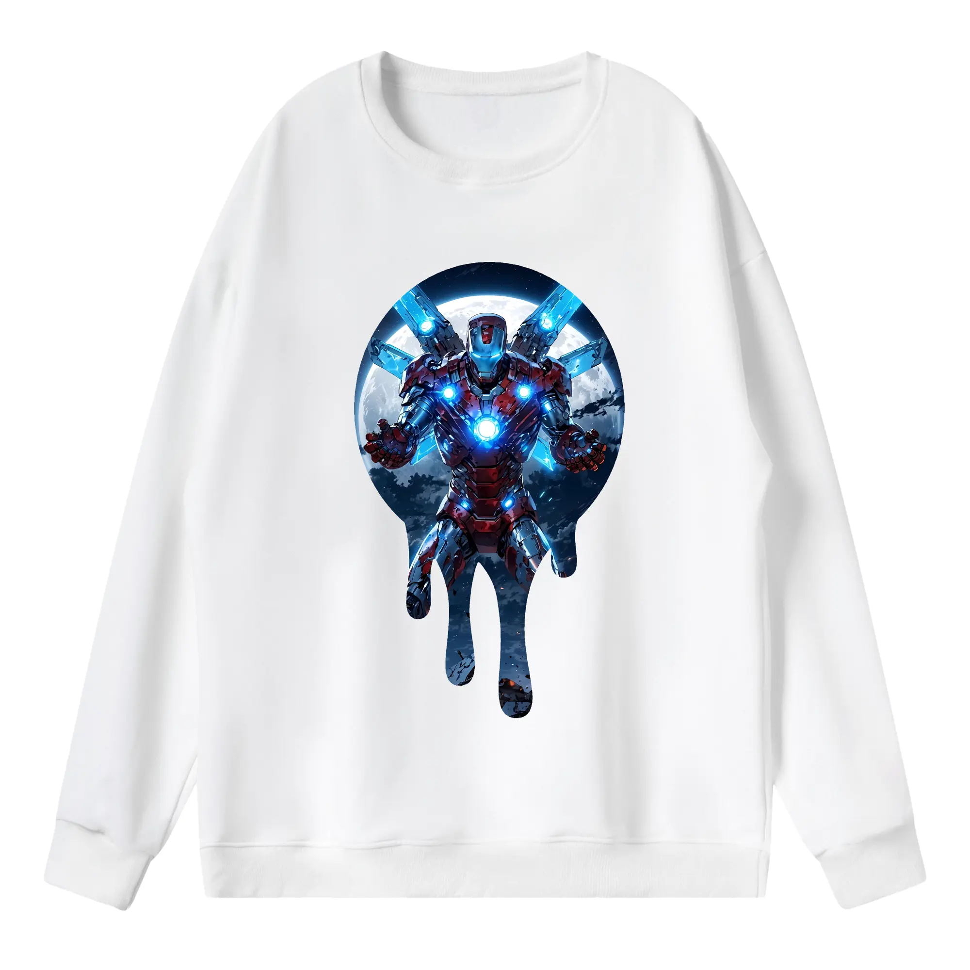 アベンジャーズ (Avenjāzu) グッズ アイアンマン（Iron Man） - 薄手 クルーネック スウェット 裏毛260g · ポリエステル 春秋向け カジュアル 男女兼用 · トレーナー デイリー スポーツ 散歩に最適