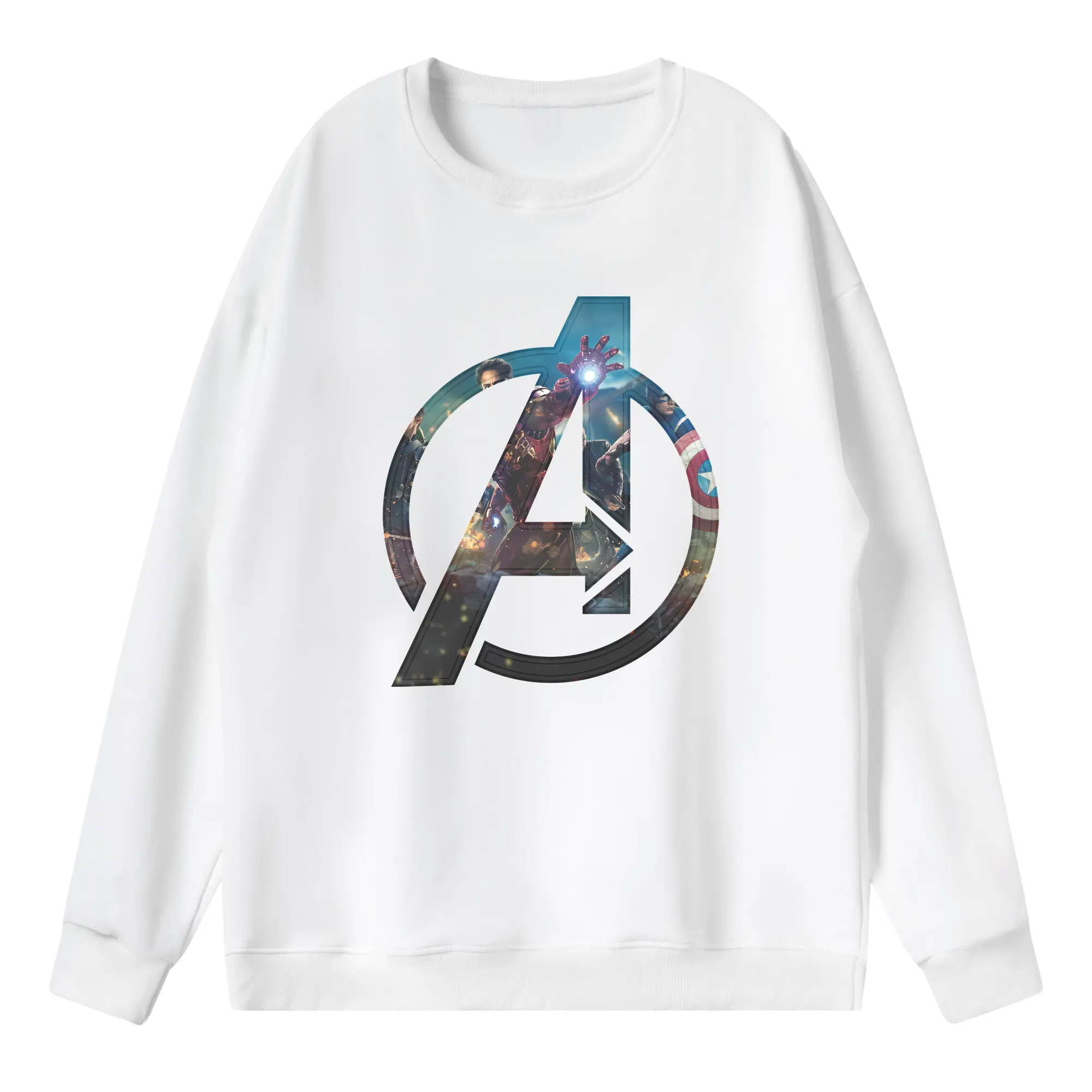 アベンジャーズ (Avenjāzu) グッズ アイアンマン（Iron Man） - 薄手 クルーネック スウェット 裏毛260g · ポリエステル 春秋向け カジュアル 男女兼用 · トレーナー デイリー スポーツ 散歩に最適