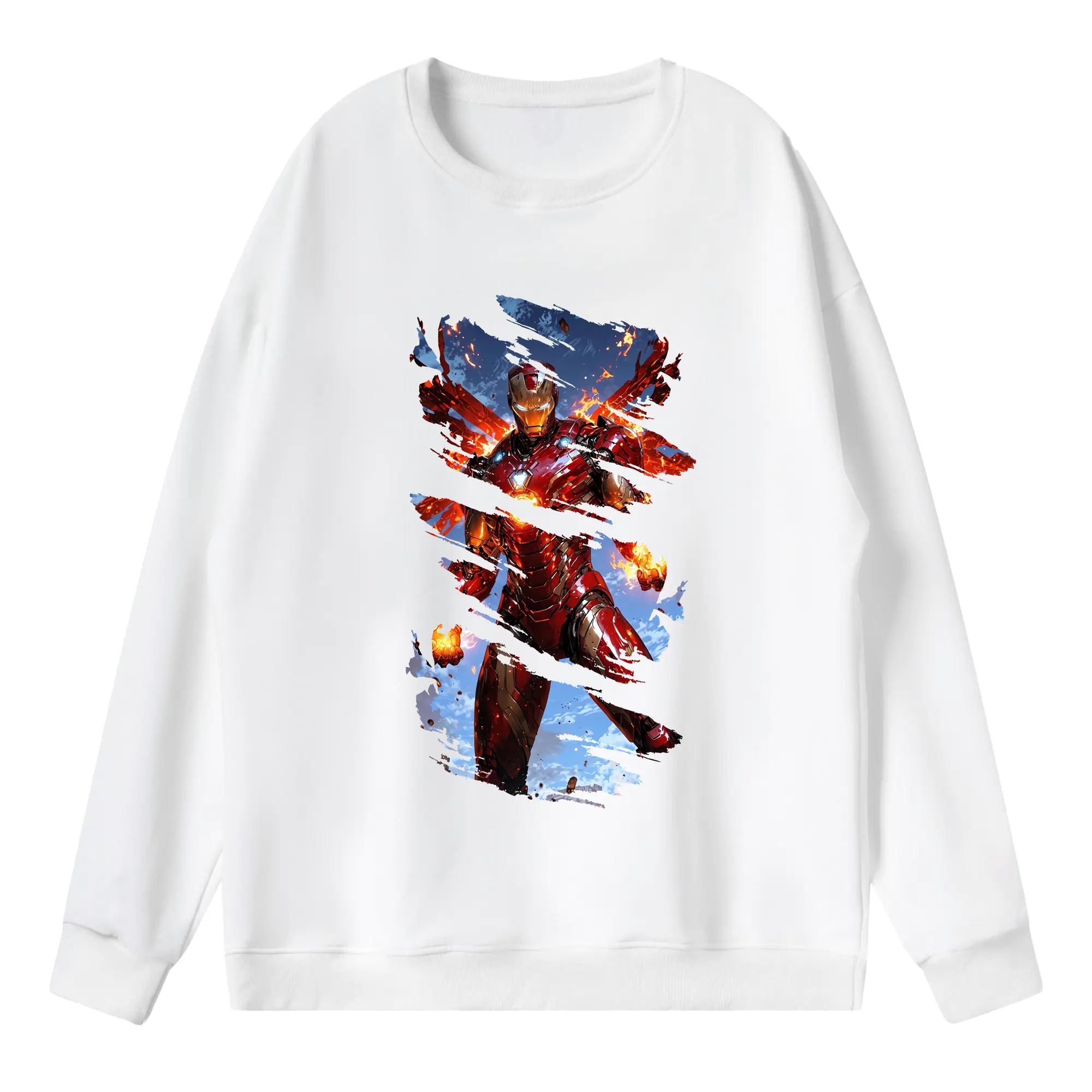 アベンジャーズ (Avenjāzu) グッズ アイアンマン（Iron Man） - 薄手 クルーネック スウェット 裏毛260g · ポリエステル 春秋向け カジュアル 男女兼用 · トレーナー デイリー スポーツ 散歩に最適