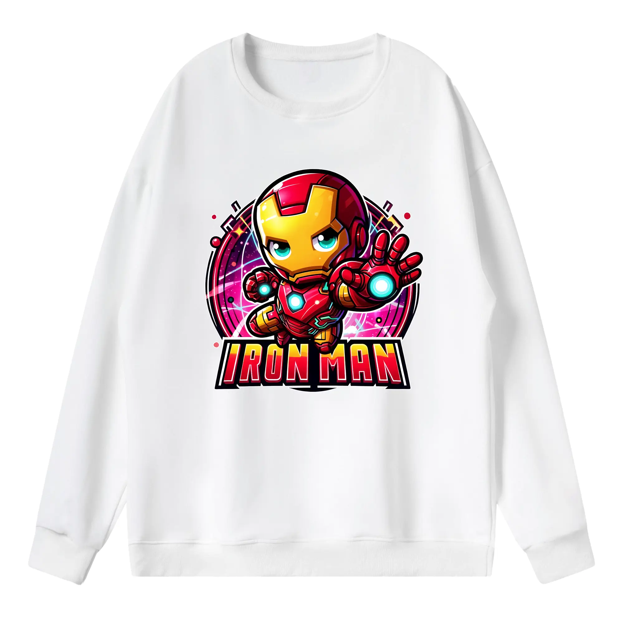 アベンジャーズ (Avenjāzu) グッズ アイアンマン（Iron Man） - 薄手 クルーネック スウェット 裏毛260g · ポリエステル 春秋向け カジュアル 男女兼用 · トレーナー デイリー スポーツ 散歩に最適