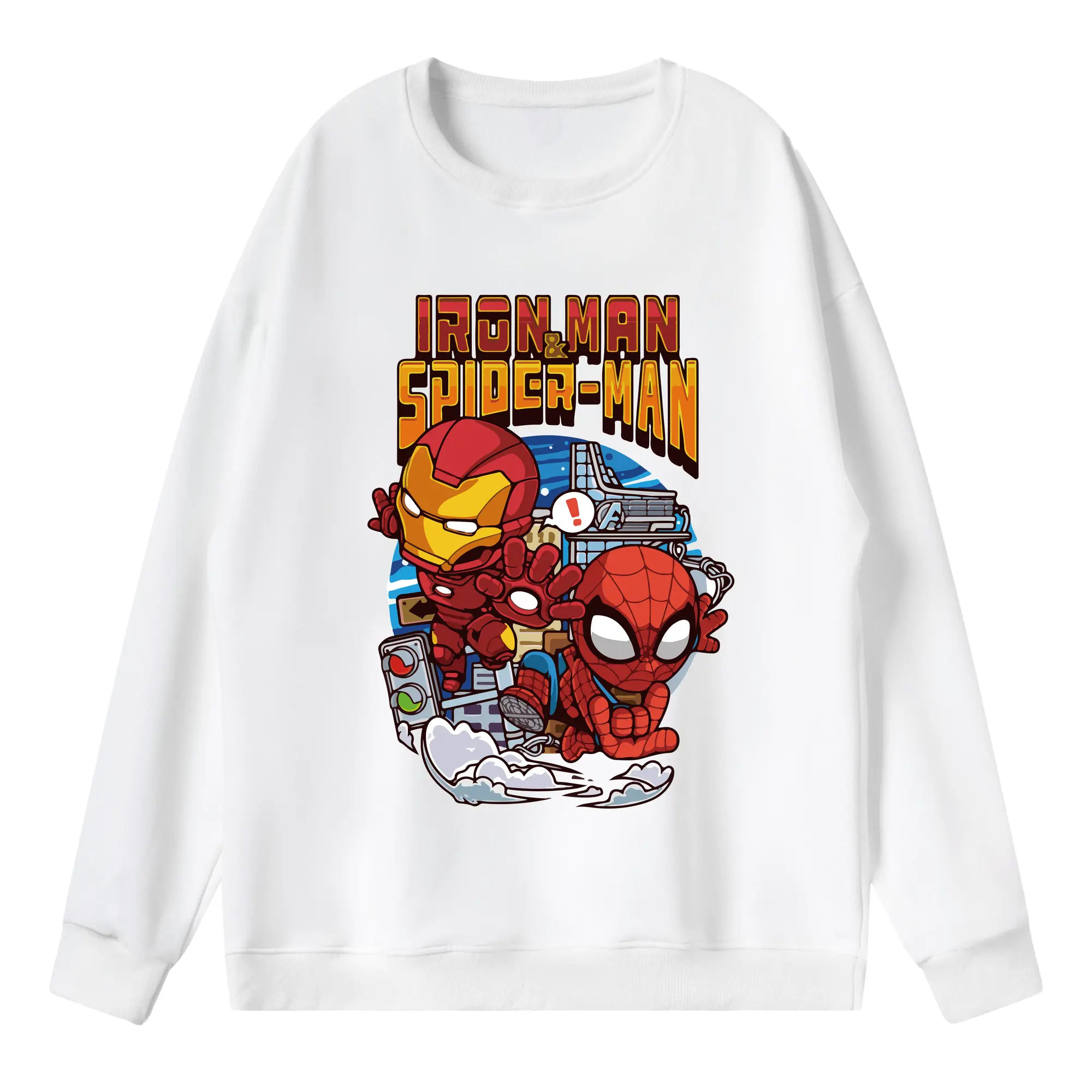 アベンジャーズ (Avenjāzu) グッズ アイアンマン（Iron Man） - 薄手 クルーネック スウェット 裏毛260g · ポリエステル 春秋向け カジュアル 男女兼用 · トレーナー デイリー スポーツ 散歩に最適