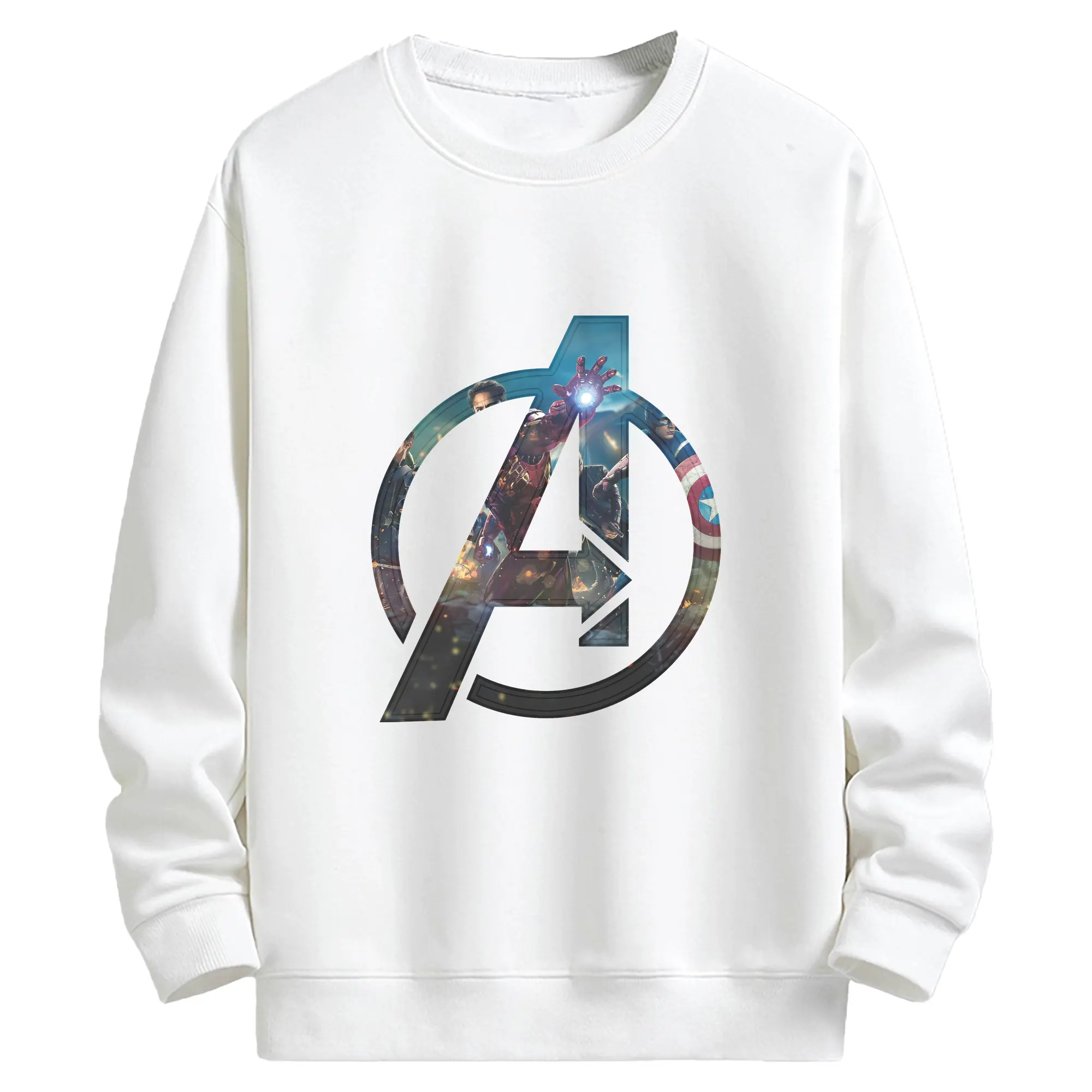 アベンジャーズ (Avenjāzu) グッズ アイアンマン（Iron Man） - キッズ クルーネックスウェットシャツ ・ フロントプリント ・ 綿80％ ポリエステル20％ ・ 快適 通学 スポーツ 日常使い お散歩用