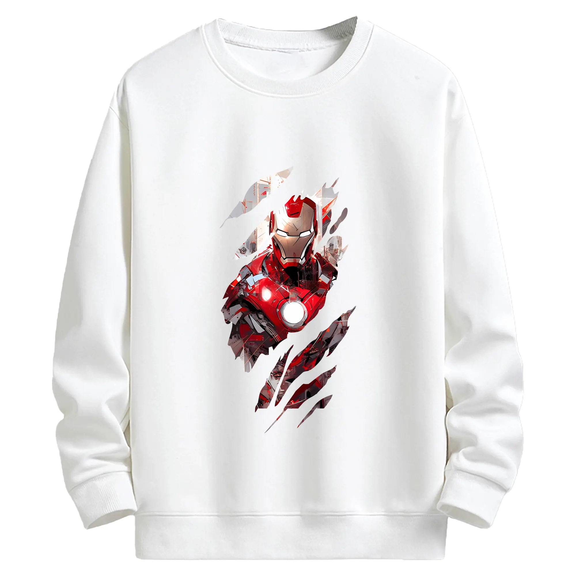 アベンジャーズ (Avenjāzu) グッズ アイアンマン（Iron Man） - キッズ クルーネックスウェットシャツ ・ フロントプリント ・ 綿80％ ポリエステル20％ ・ 快適 通学 スポーツ 日常使い お散歩用