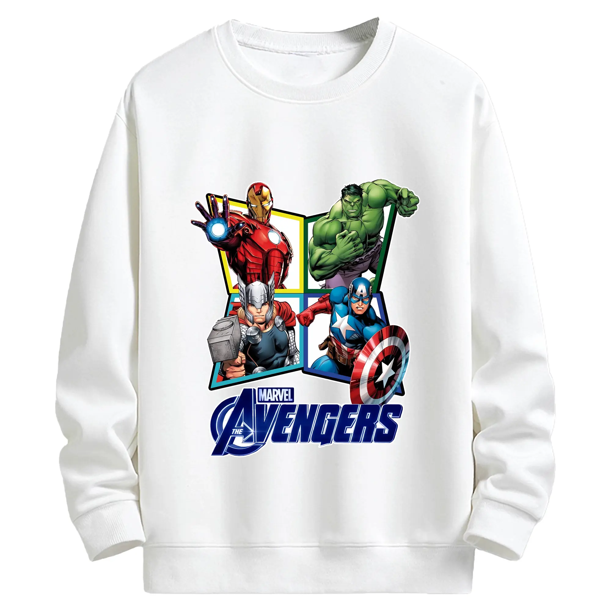 アベンジャーズ (Avenjāzu) グッズ アイアンマン（Iron Man） - キッズ クルーネックスウェットシャツ ・ フロントプリント ・ 綿80％ ポリエステル20％ ・ 快適 通学 スポーツ 日常使い お散歩用