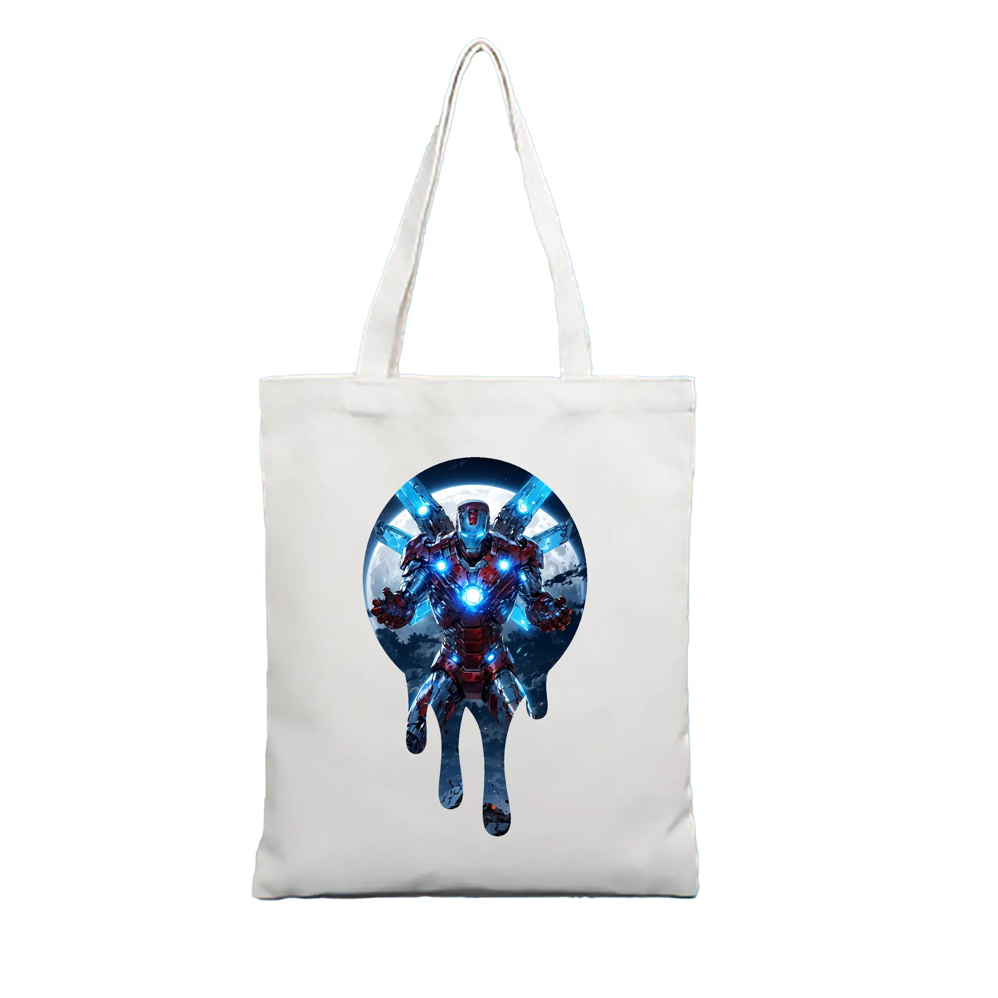 アベンジャーズ (Avenjāzu) グッズ アイアンマン（Iron Man） - 縦型キャンバス手提げバッグ（トートバッグ） ・ キャンバス素材 ・ ショッピング用 ・ 軽量 丈夫 お手入れ簡単