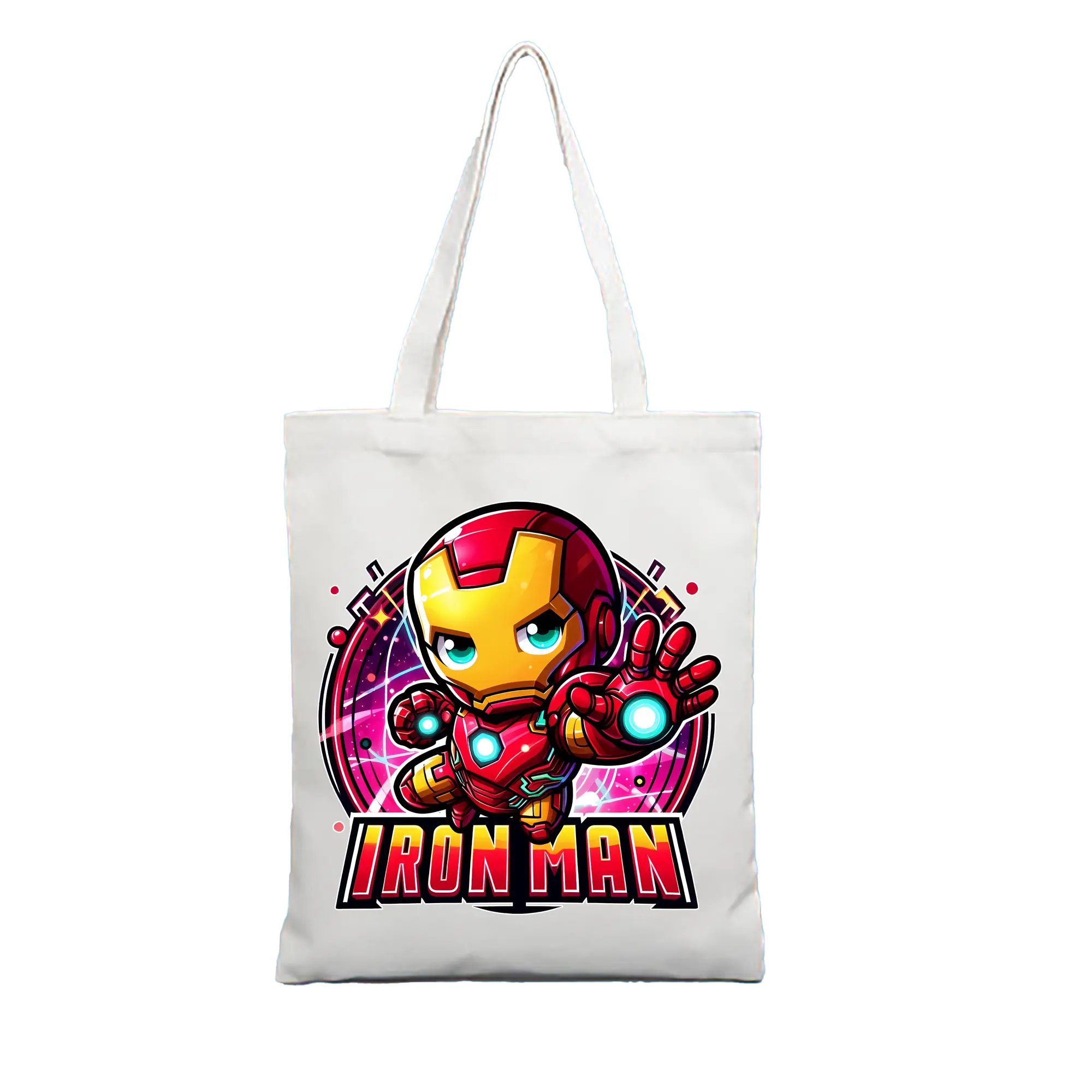 アベンジャーズ (Avenjāzu) グッズ アイアンマン（Iron Man） - 縦型キャンバス手提げバッグ（トートバッグ） ・ キャンバス素材 ・ ショッピング用 ・ 軽量 丈夫 お手入れ簡単