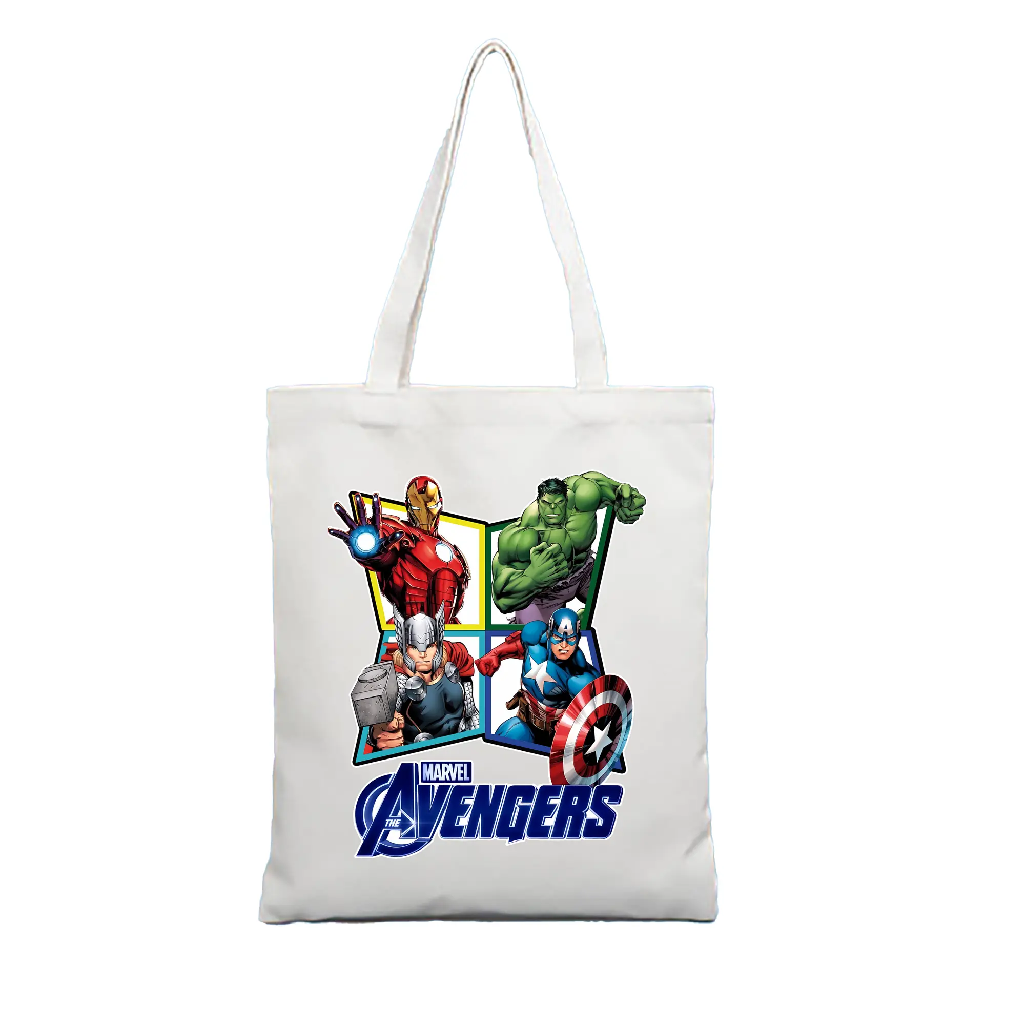 アベンジャーズ (Avenjāzu) グッズ アイアンマン（Iron Man） - 縦型キャンバス手提げバッグ（トートバッグ） ・ キャンバス素材 ・ ショッピング用 ・ 軽量 丈夫 お手入れ簡単