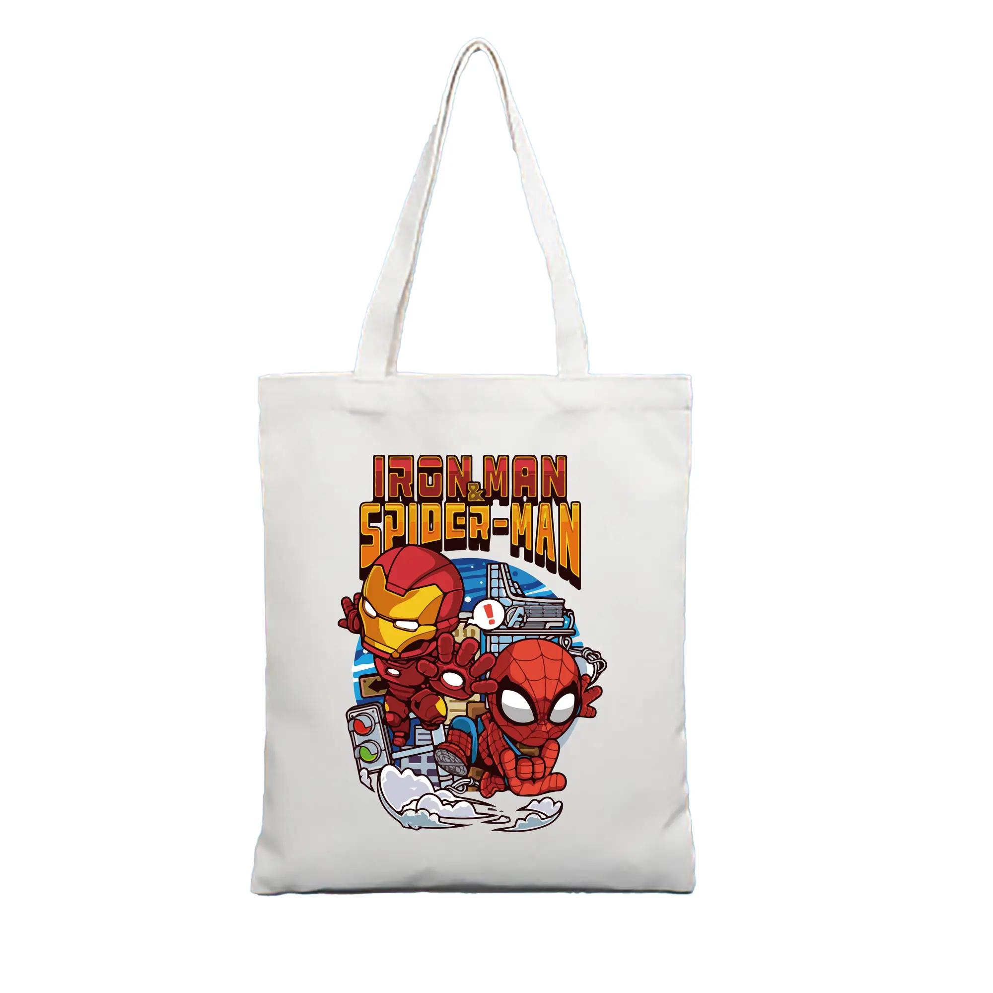 アベンジャーズ (Avenjāzu) グッズ アイアンマン（Iron Man） - 縦型キャンバス手提げバッグ（トートバッグ） ・ キャンバス素材 ・ ショッピング用 ・ 軽量 丈夫 お手入れ簡単