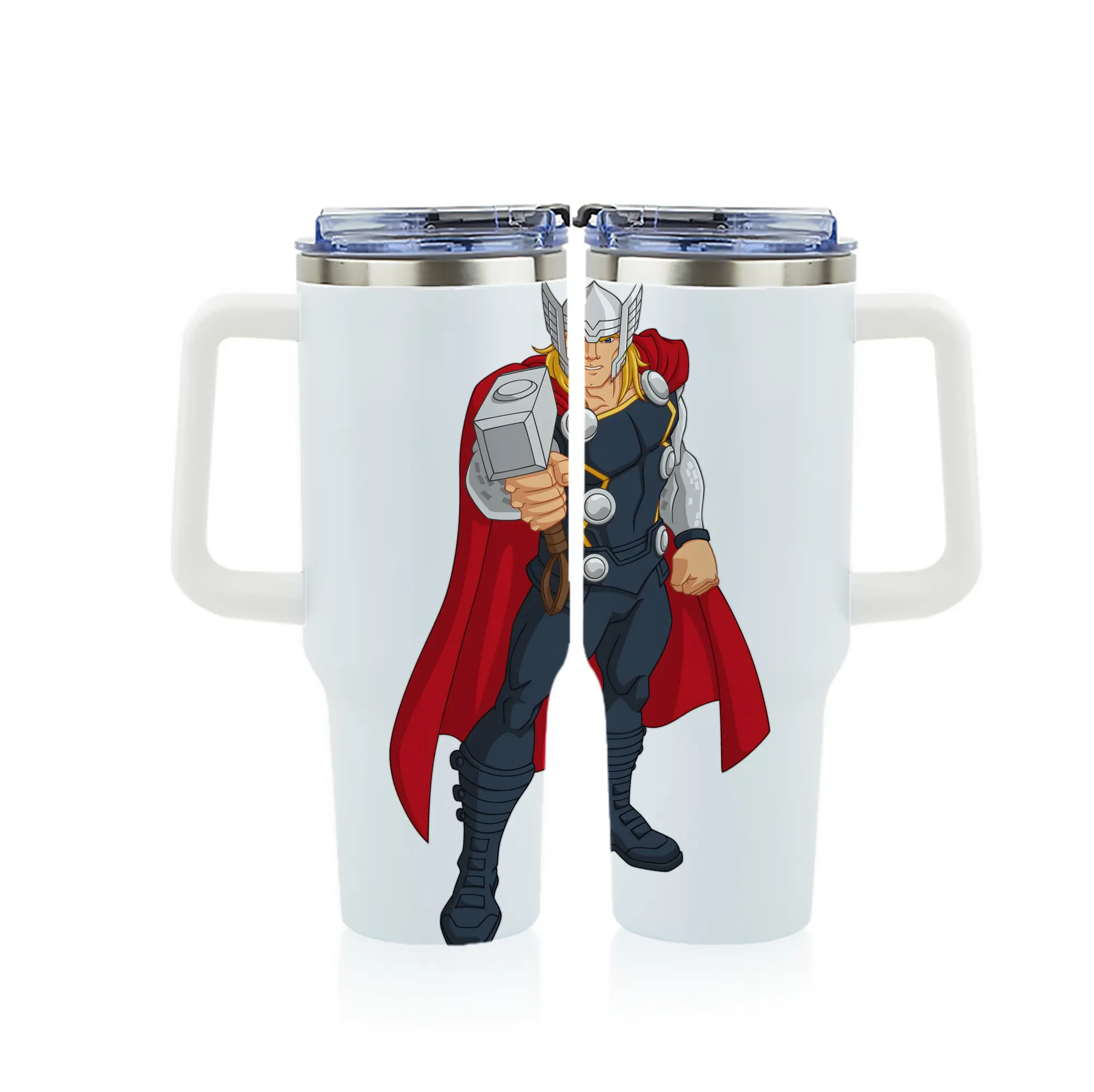 アベンジャーズ (Avenjāzu) グッズ マイティ・ソー（Thor） - 1200mL フルプリント車用タンブラー ・ 304ステンレス 内側 ・ 201ステンレス 外側 ・ 保温 保冷 ・ 通勤 ドライブ アウトドア用