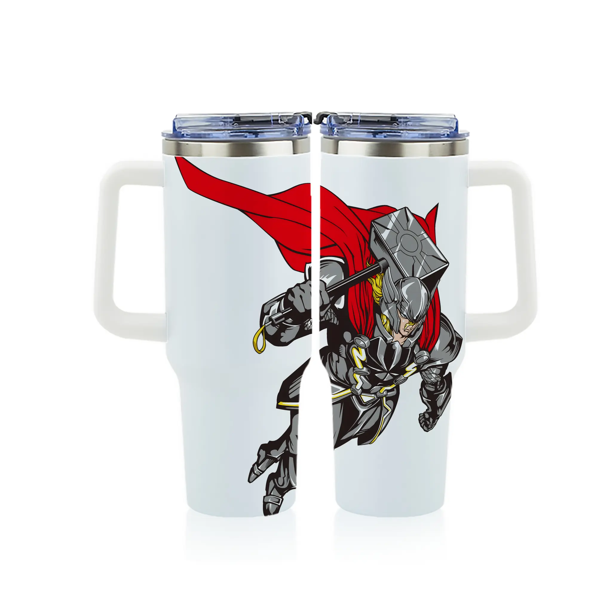 アベンジャーズ (Avenjāzu) グッズ マイティ・ソー（Thor） - 1200mL フルプリント車用タンブラー ・ 304ステンレス 内側 ・ 201ステンレス 外側 ・ 保温 保冷 ・ 通勤 ドライブ アウトドア用