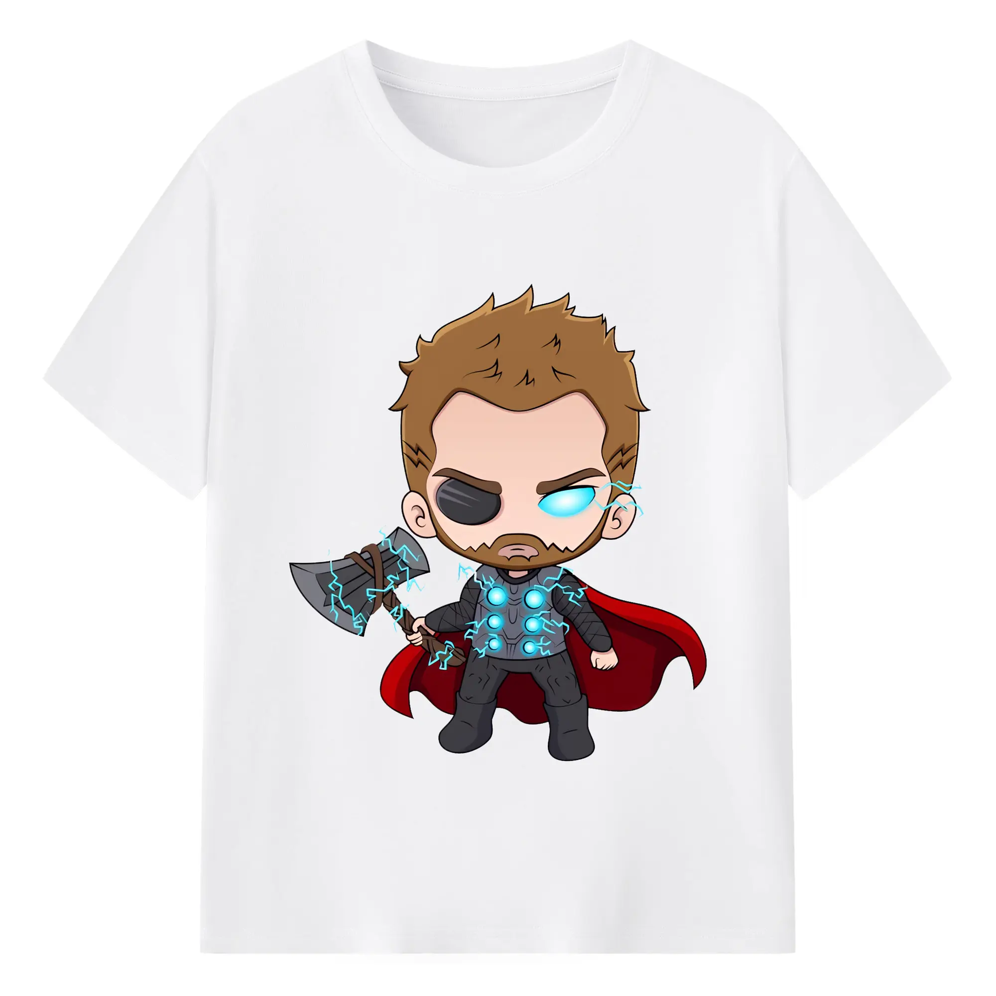 アベンジャーズ (Avenjāzu) グッズ マイティ・ソー（Thor） - 綿100％ 半袖Tシャツ ・ フロントプリント ・ 快適 通気性 ・ 日常使い 散歩 スポーツ用