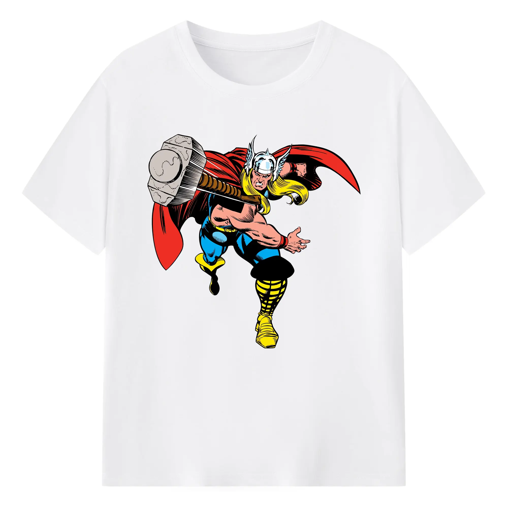 アベンジャーズ (Avenjāzu) グッズ マイティ・ソー（Thor） - 綿100％ 半袖Tシャツ ・ フロントプリント ・ 快適 通気性 ・ 日常使い 散歩 スポーツ用
