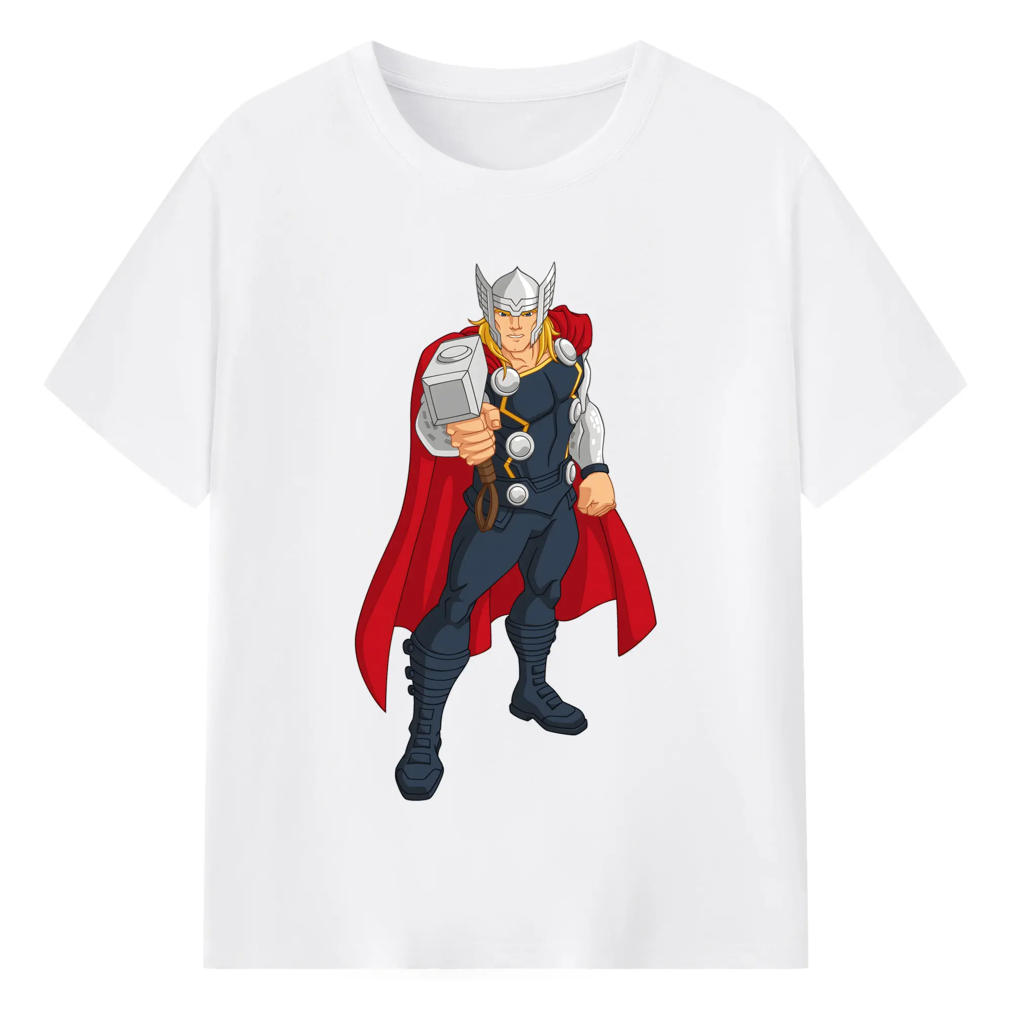 アベンジャーズ (Avenjāzu) グッズ マイティ・ソー（Thor） - 綿100％ 半袖Tシャツ ・ フロントプリント ・ 快適 通気性 ・ 日常使い 散歩 スポーツ用