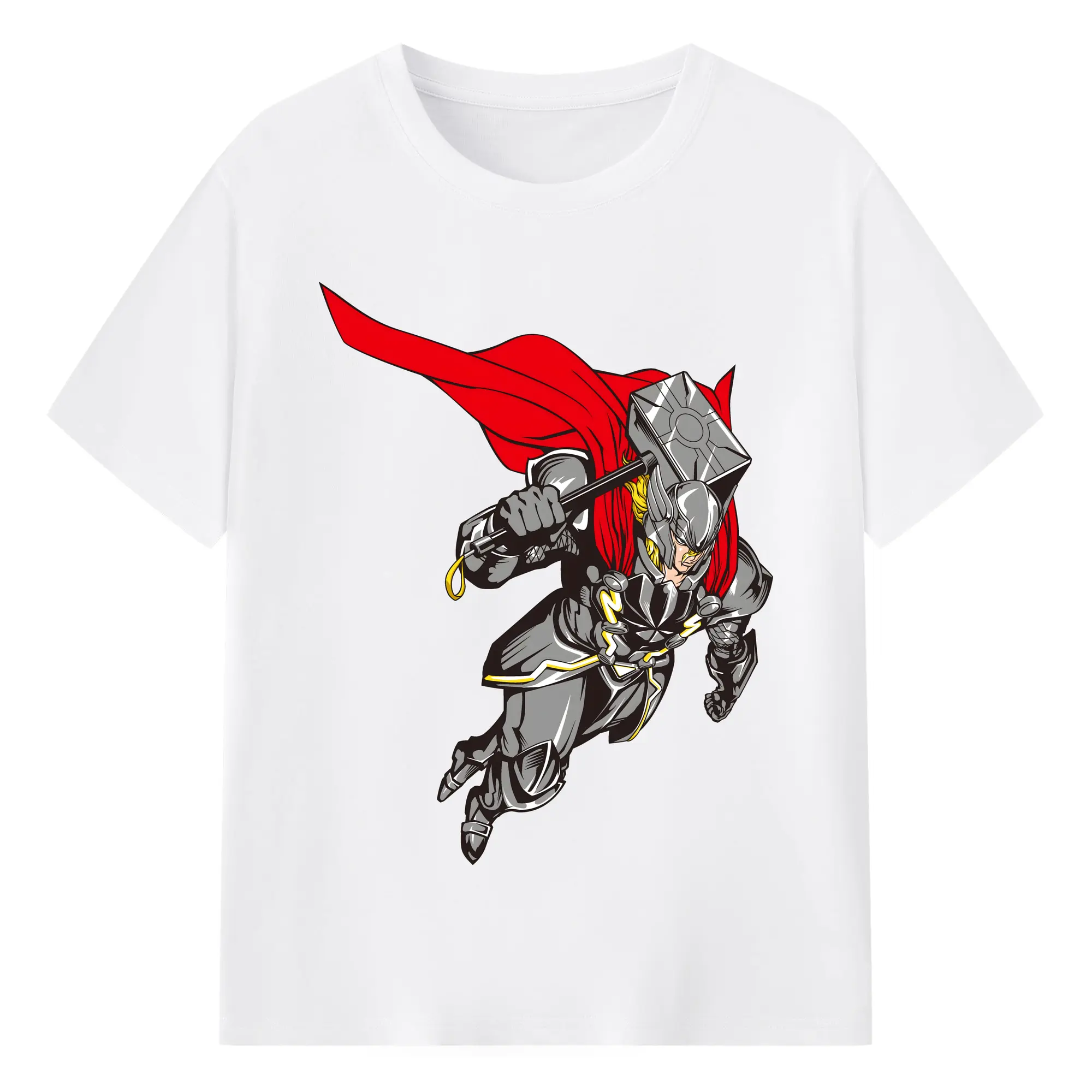 アベンジャーズ (Avenjāzu) グッズ マイティ・ソー（Thor） - 綿100％ 半袖Tシャツ ・ フロントプリント ・ 快適 通気性 ・ 日常使い 散歩 スポーツ用