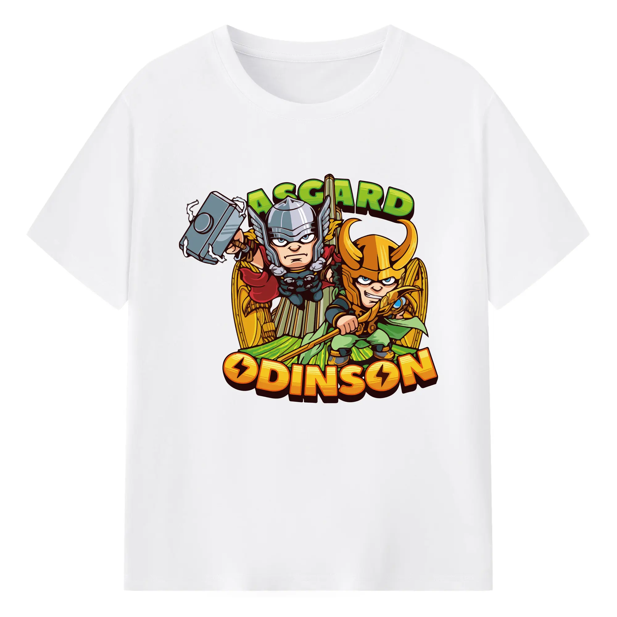 アベンジャーズ (Avenjāzu) グッズ マイティ・ソー（Thor） - 綿100％ 半袖Tシャツ ・ フロントプリント ・ 快適 通気性 ・ 日常使い 散歩 スポーツ用