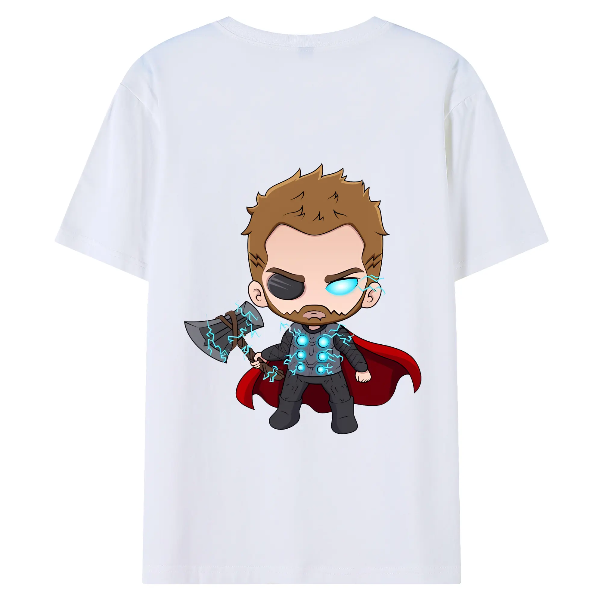 アベンジャーズ (Avenjāzu) グッズ マイティ・ソー（Thor） - 綿100％ 半袖Tシャツ ・ バックプリント ・ 快適 通気性 ・ 日常使い 散歩 スポーツ用