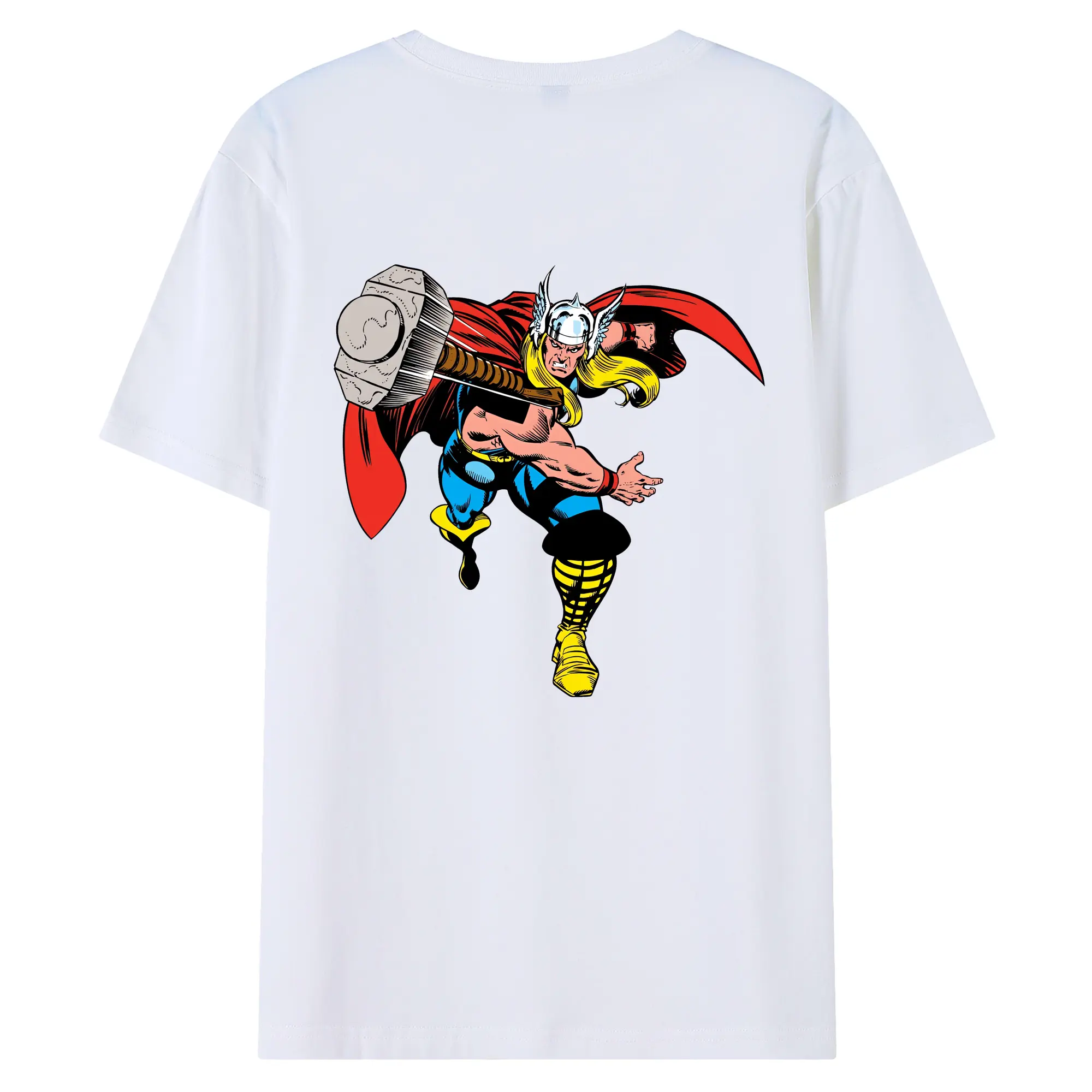 アベンジャーズ (Avenjāzu) グッズ マイティ・ソー（Thor） - 綿100％ 半袖Tシャツ ・ バックプリント ・ 快適 通気性 ・ 日常使い 散歩 スポーツ用
