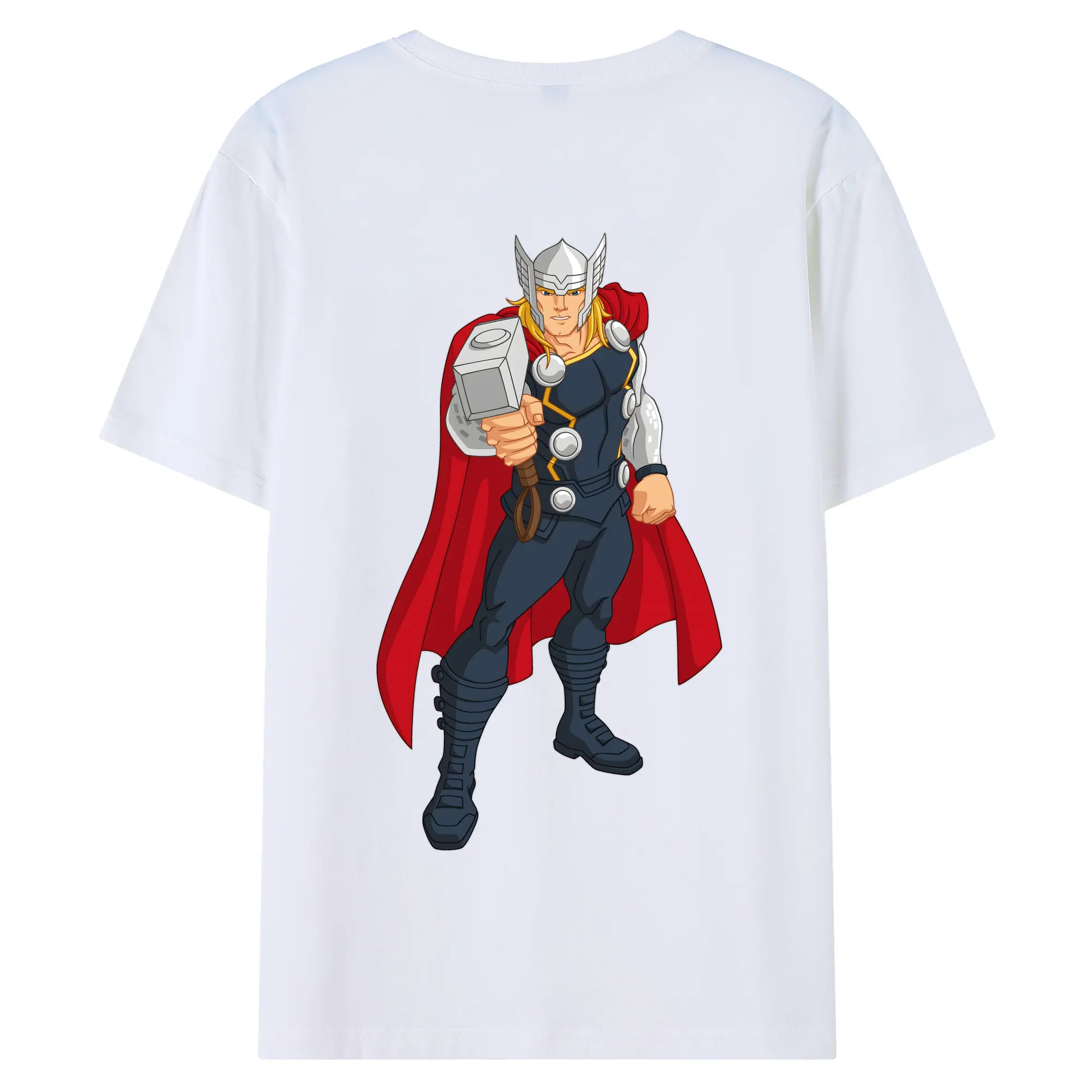 アベンジャーズ (Avenjāzu) グッズ マイティ・ソー（Thor） - 綿100％ 半袖Tシャツ ・ バックプリント ・ 快適 通気性 ・ 日常使い 散歩 スポーツ用