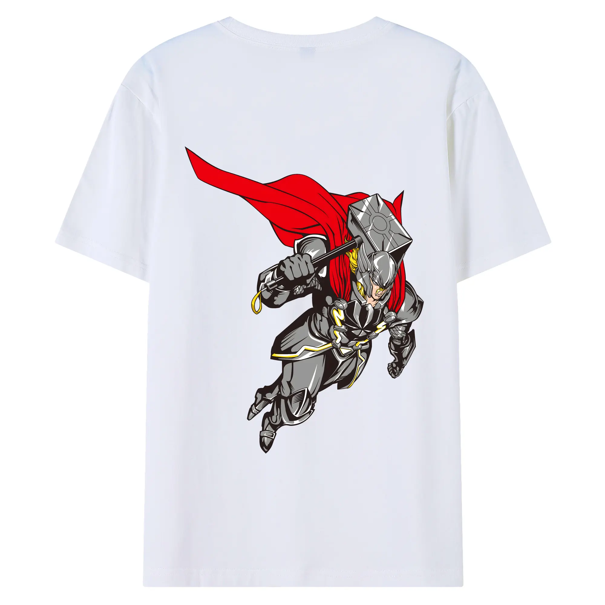 アベンジャーズ (Avenjāzu) グッズ マイティ・ソー（Thor） - 綿100％ 半袖Tシャツ ・ バックプリント ・ 快適 通気性 ・ 日常使い 散歩 スポーツ用