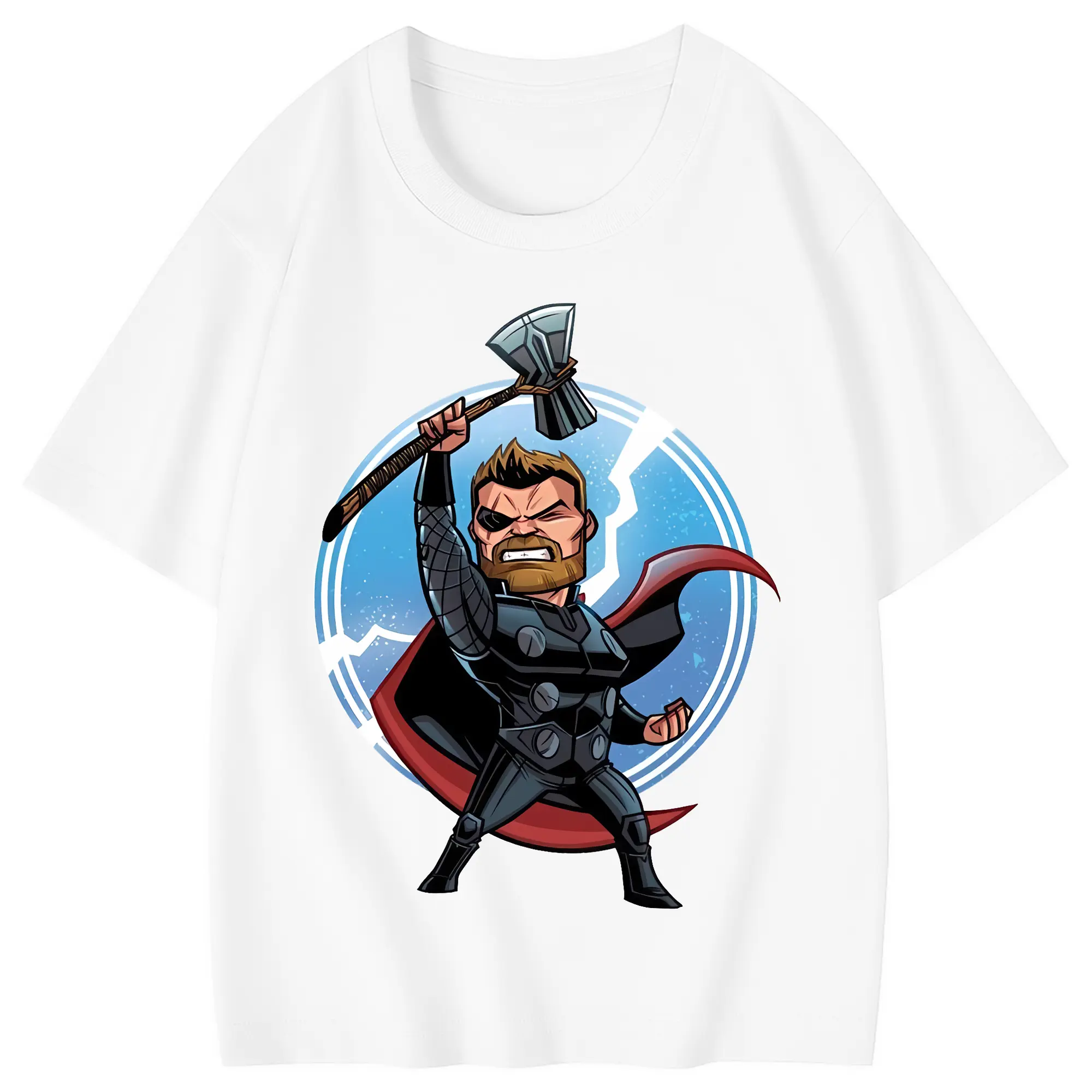アベンジャーズ (Avenjāzu) グッズ マイティ・ソー（Thor） - 綿100％ キッズTシャツ ・ フロントプリント ・ 快適 通気性 ・ スポーツ カジュアル 散歩用