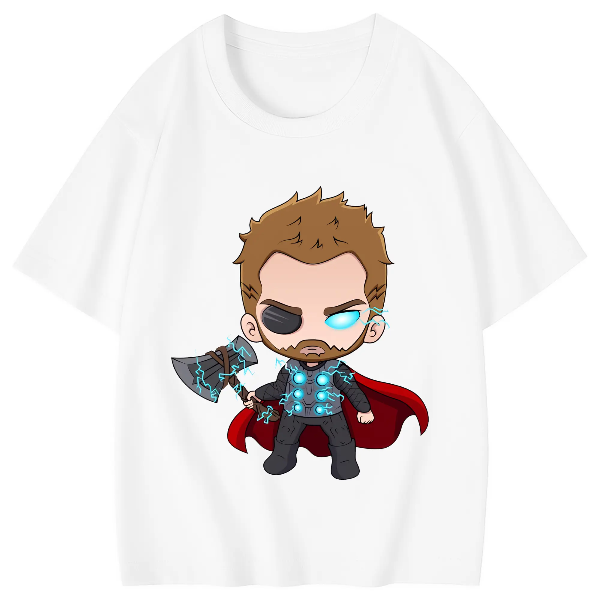 アベンジャーズ (Avenjāzu) グッズ マイティ・ソー（Thor） - 綿100％ キッズTシャツ ・ フロントプリント ・ 快適 通気性 ・ スポーツ カジュアル 散歩用