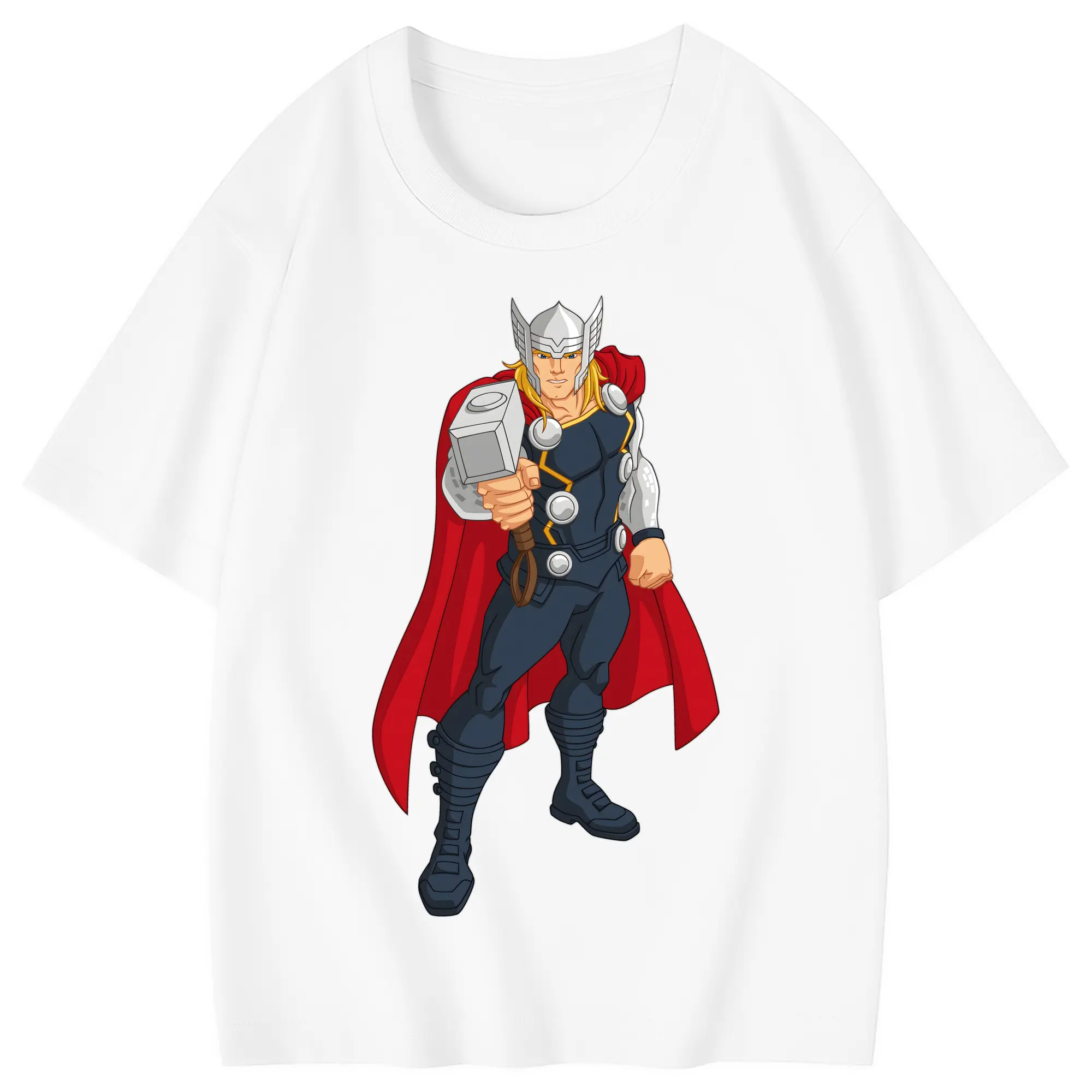 アベンジャーズ (Avenjāzu) グッズ マイティ・ソー（Thor） - 綿100％ キッズTシャツ ・ フロントプリント ・ 快適 通気性 ・ スポーツ カジュアル 散歩用
