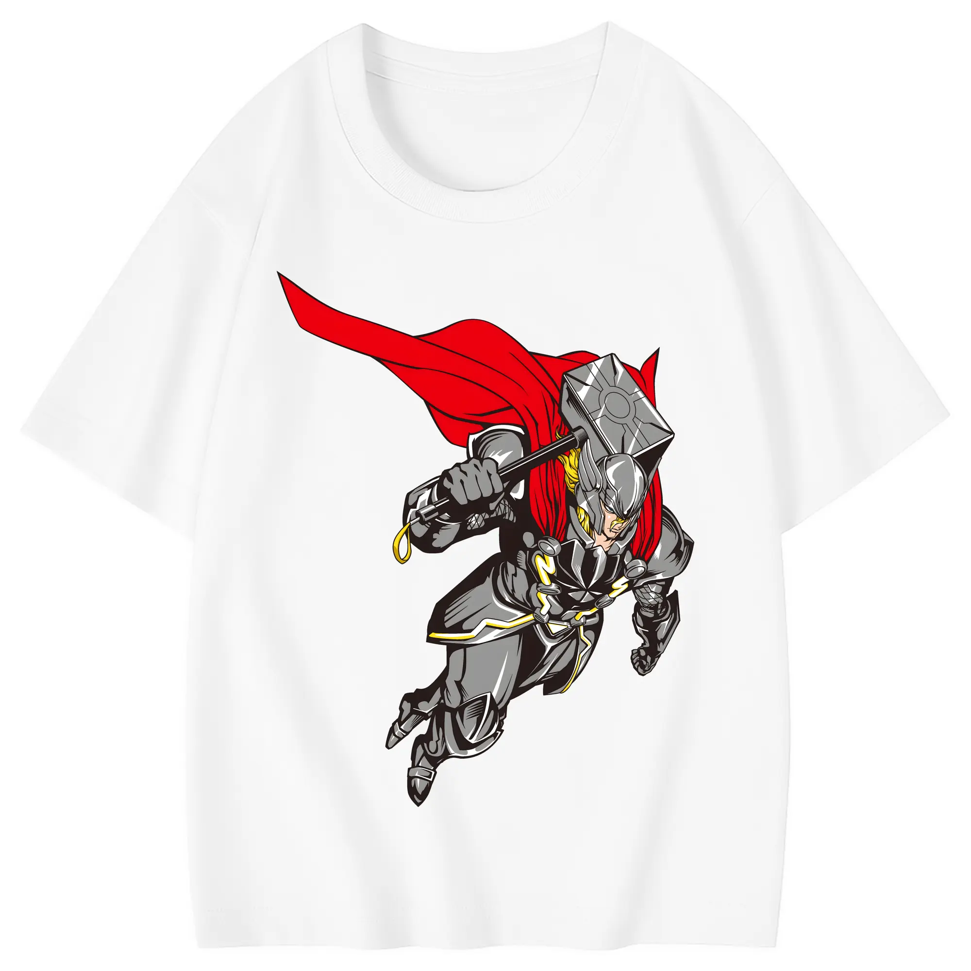 アベンジャーズ (Avenjāzu) グッズ マイティ・ソー（Thor） - 綿100％ キッズTシャツ ・ フロントプリント ・ 快適 通気性 ・ スポーツ カジュアル 散歩用