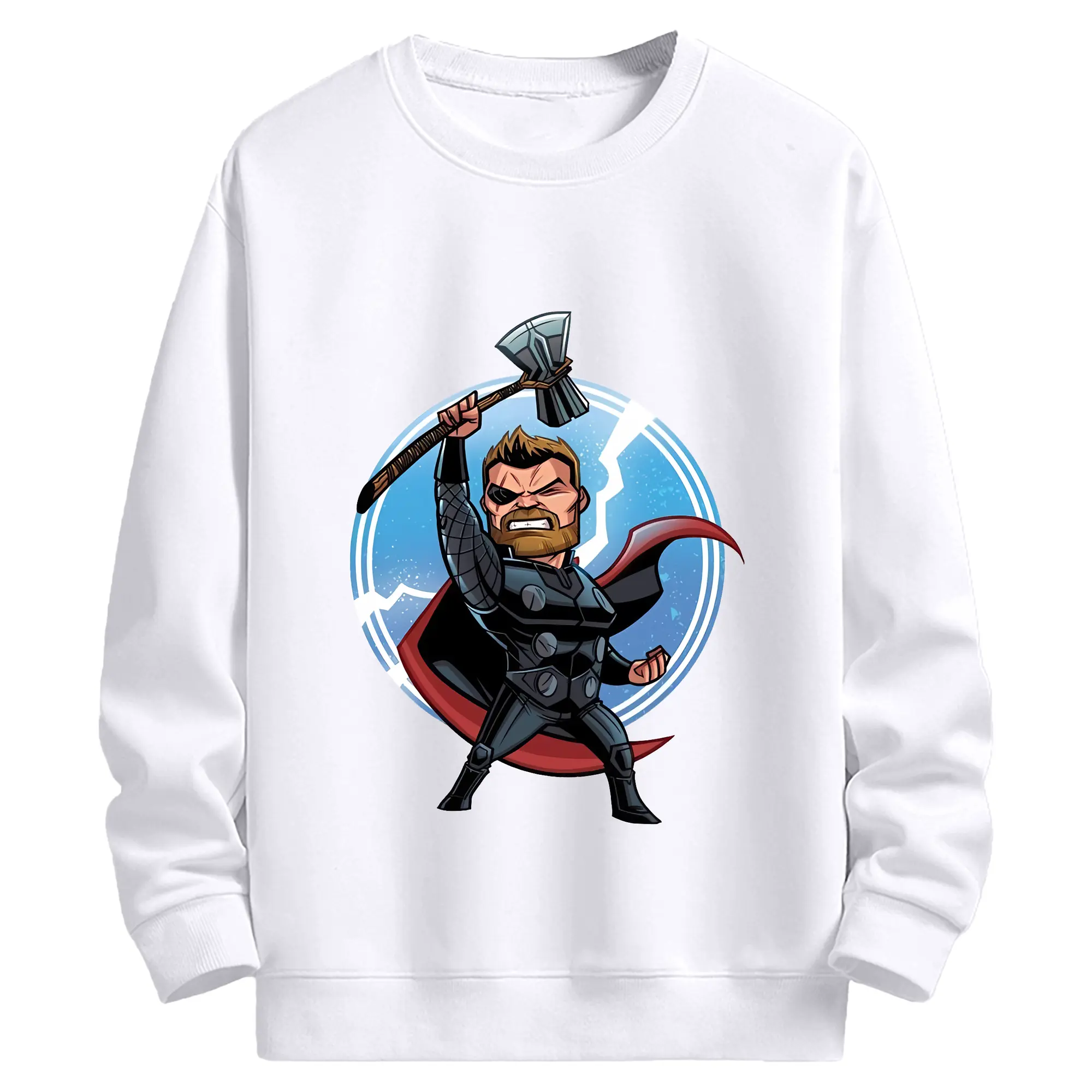 アベンジャーズ (Avenjāzu) グッズ マイティ・ソー（Thor） - 高品質 クルーネック スウェット ・ コットン59％ ポリエステル41％ ・ ユニセックス 長袖 トレーナー ・ カジュアル デイリー スポーツ 散歩用