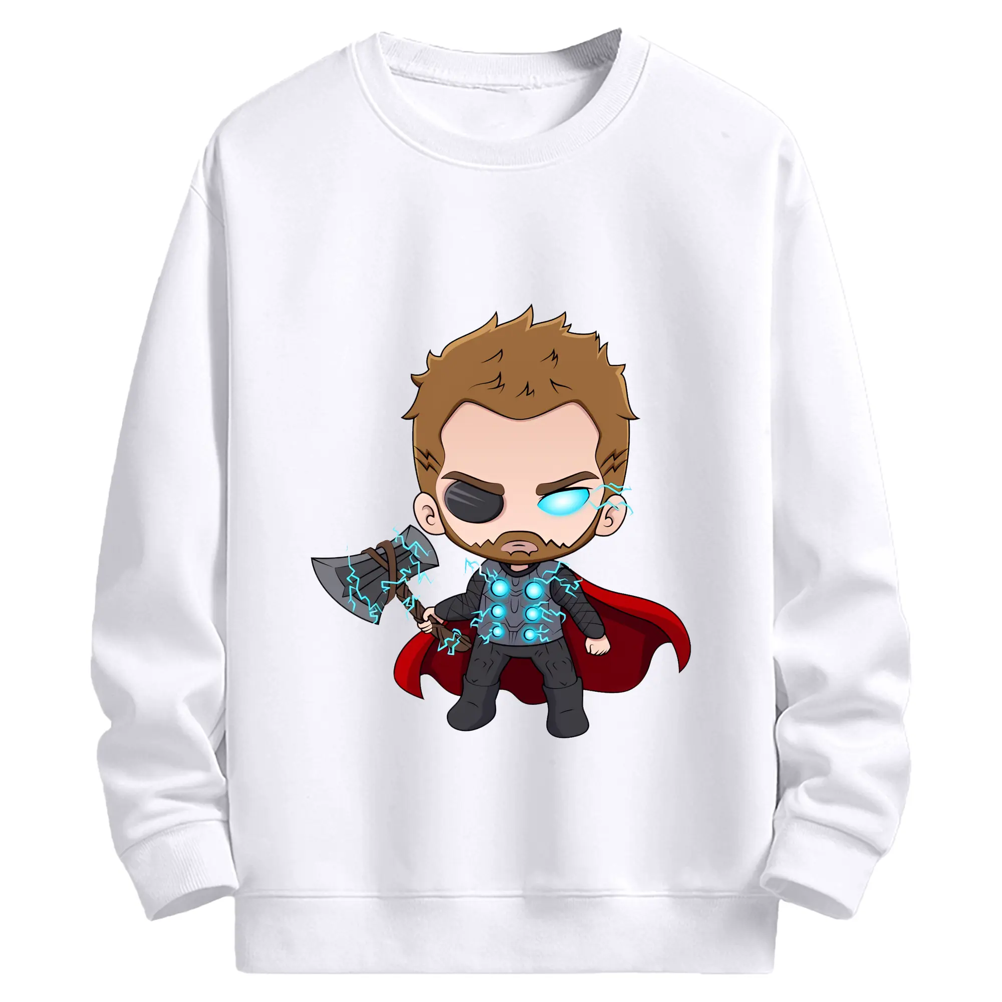 アベンジャーズ (Avenjāzu) グッズ マイティ・ソー（Thor） - 高品質 クルーネック スウェット ・ コットン59％ ポリエステル41％ ・ ユニセックス 長袖 トレーナー ・ カジュアル デイリー スポーツ 散歩用
