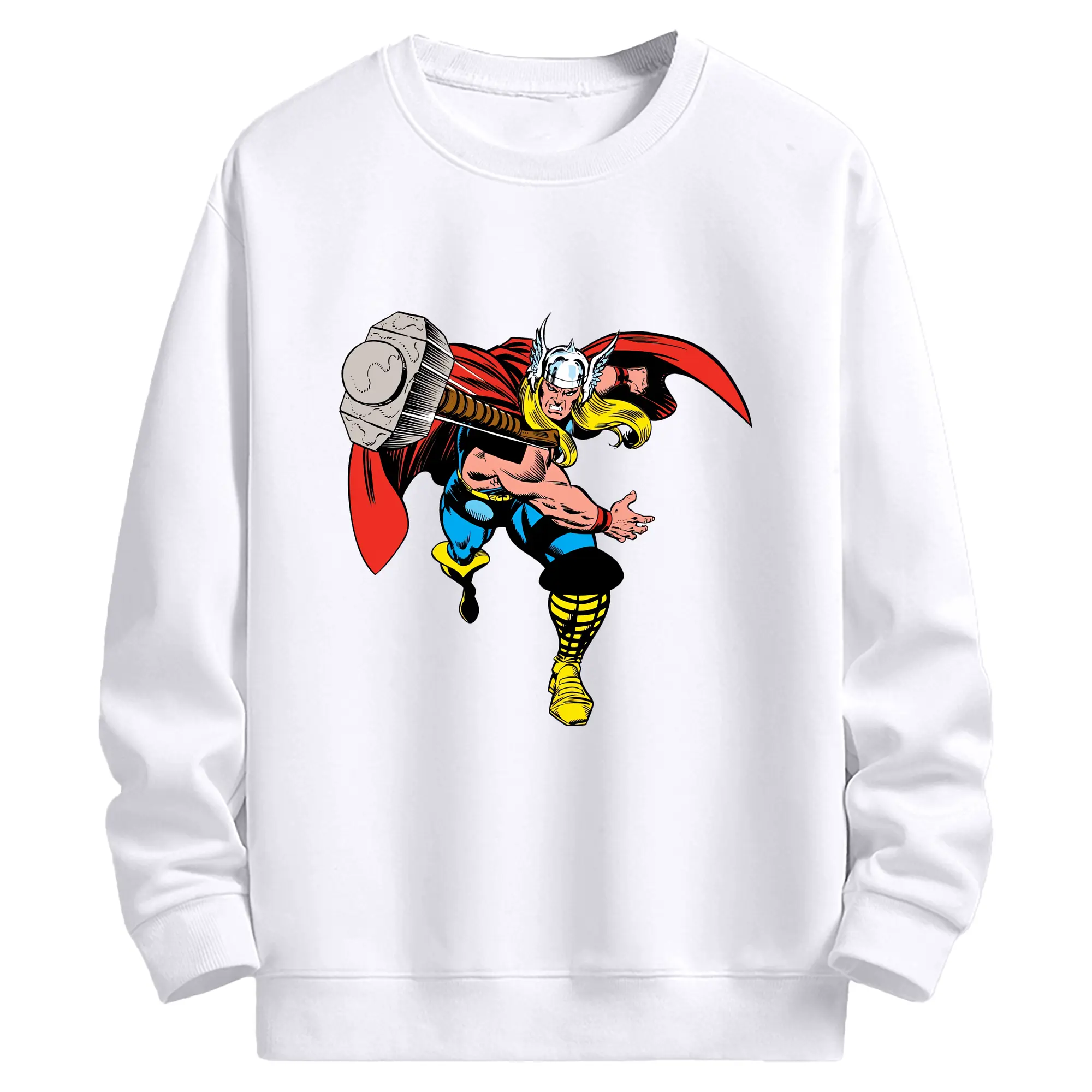 アベンジャーズ (Avenjāzu) グッズ マイティ・ソー（Thor） - 高品質 クルーネック スウェット ・ コットン59％ ポリエステル41％ ・ ユニセックス 長袖 トレーナー ・ カジュアル デイリー スポーツ 散歩用