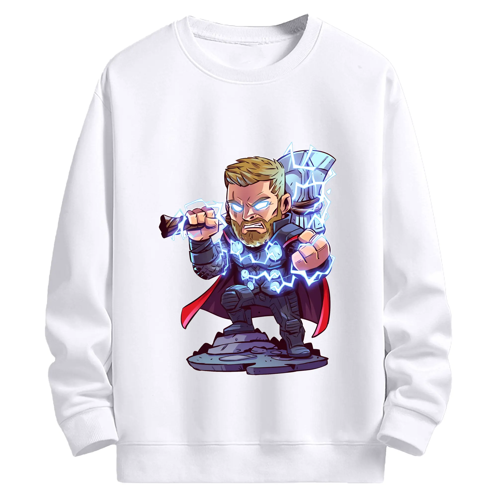 アベンジャーズ (Avenjāzu) グッズ マイティ・ソー（Thor） - 高品質 クルーネック スウェット ・ コットン59％ ポリエステル41％ ・ ユニセックス 長袖 トレーナー ・ カジュアル デイリー スポーツ 散歩用