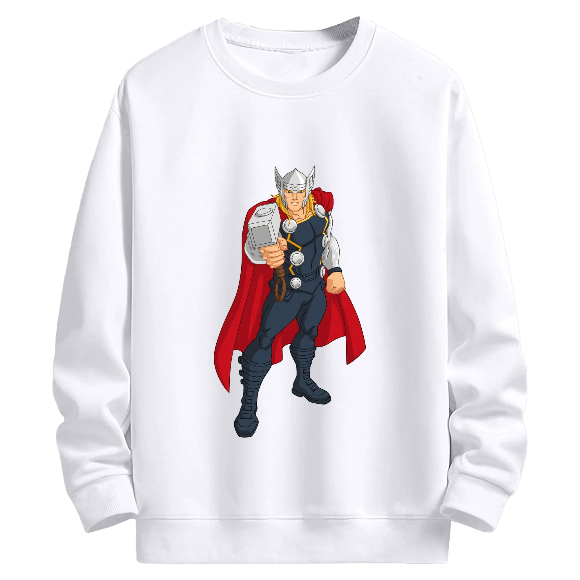 アベンジャーズ (Avenjāzu) グッズ マイティ・ソー（Thor） - 高品質 クルーネック スウェット ・ コットン59％ ポリエステル41％ ・ ユニセックス 長袖 トレーナー ・ カジュアル デイリー スポーツ 散歩用