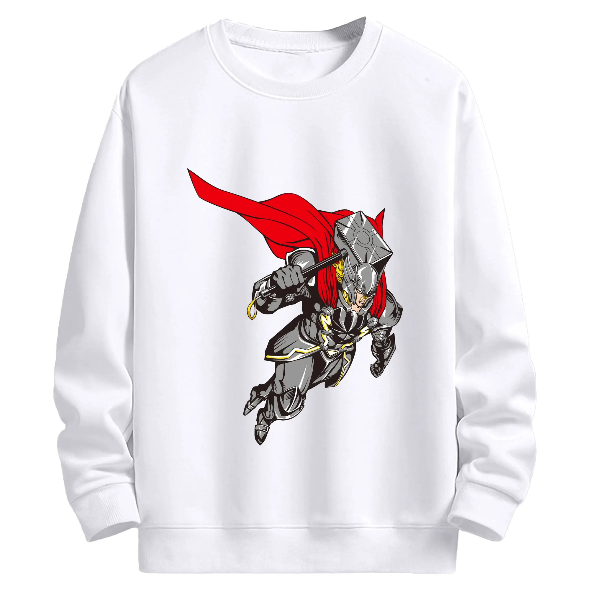 アベンジャーズ (Avenjāzu) グッズ マイティ・ソー（Thor） - 高品質 クルーネック スウェット ・ コットン59％ ポリエステル41％ ・ ユニセックス 長袖 トレーナー ・ カジュアル デイリー スポーツ 散歩用