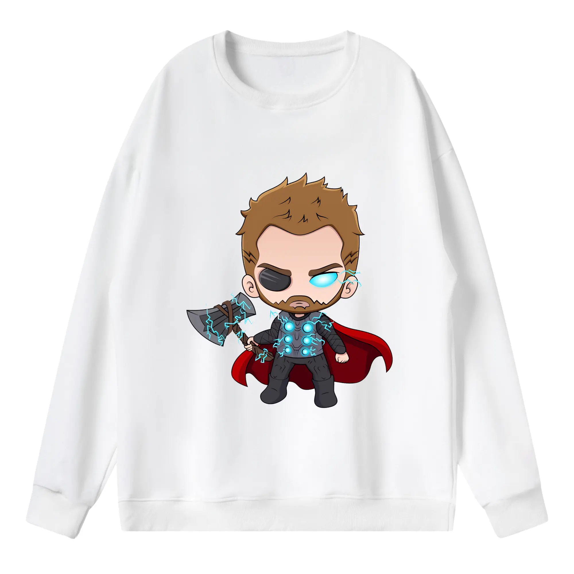 アベンジャーズ (Avenjāzu) グッズ マイティ・ソー（Thor） - 薄手 クルーネック スウェット 裏毛260g · ポリエステル 春秋向け カジュアル 男女兼用 · トレーナー デイリー スポーツ 散歩に最適