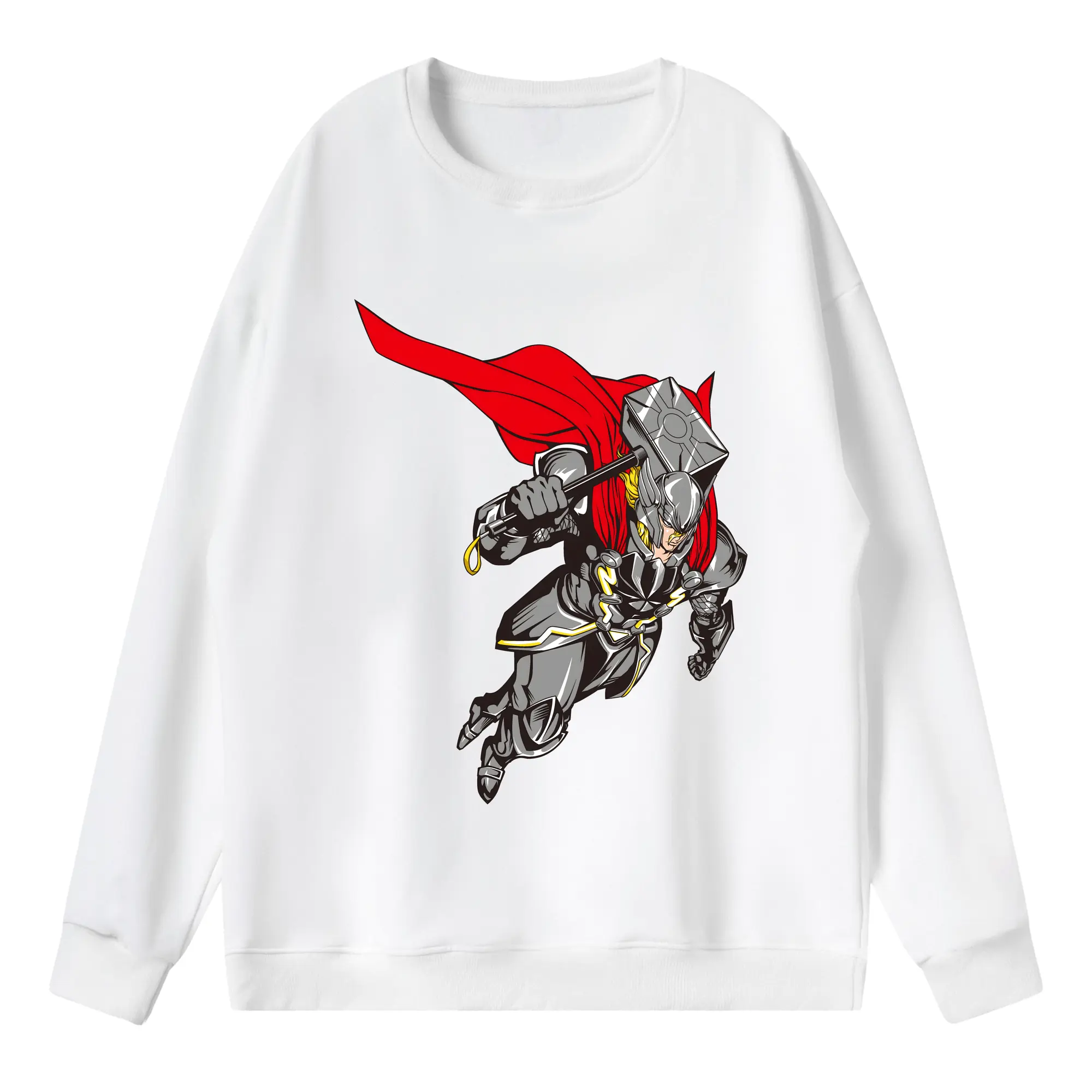 アベンジャーズ (Avenjāzu) グッズ マイティ・ソー（Thor） - 薄手 クルーネック スウェット 裏毛260g · ポリエステル 春秋向け カジュアル 男女兼用 · トレーナー デイリー スポーツ 散歩に最適