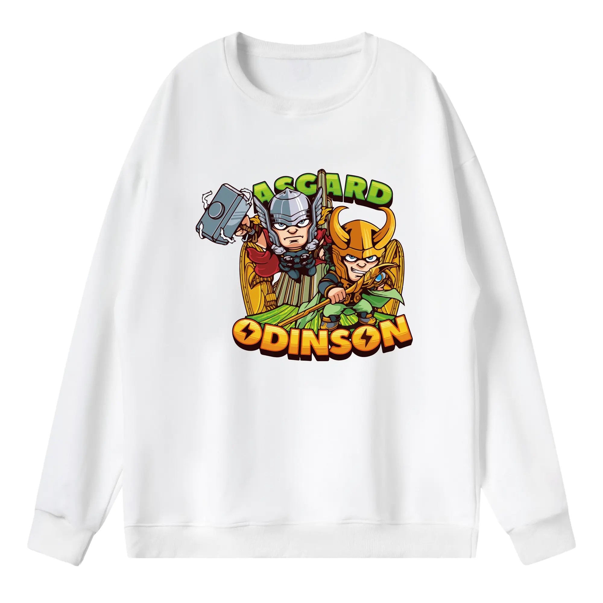 アベンジャーズ (Avenjāzu) グッズ マイティ・ソー（Thor） - 薄手 クルーネック スウェット 裏毛260g · ポリエステル 春秋向け カジュアル 男女兼用 · トレーナー デイリー スポーツ 散歩に最適