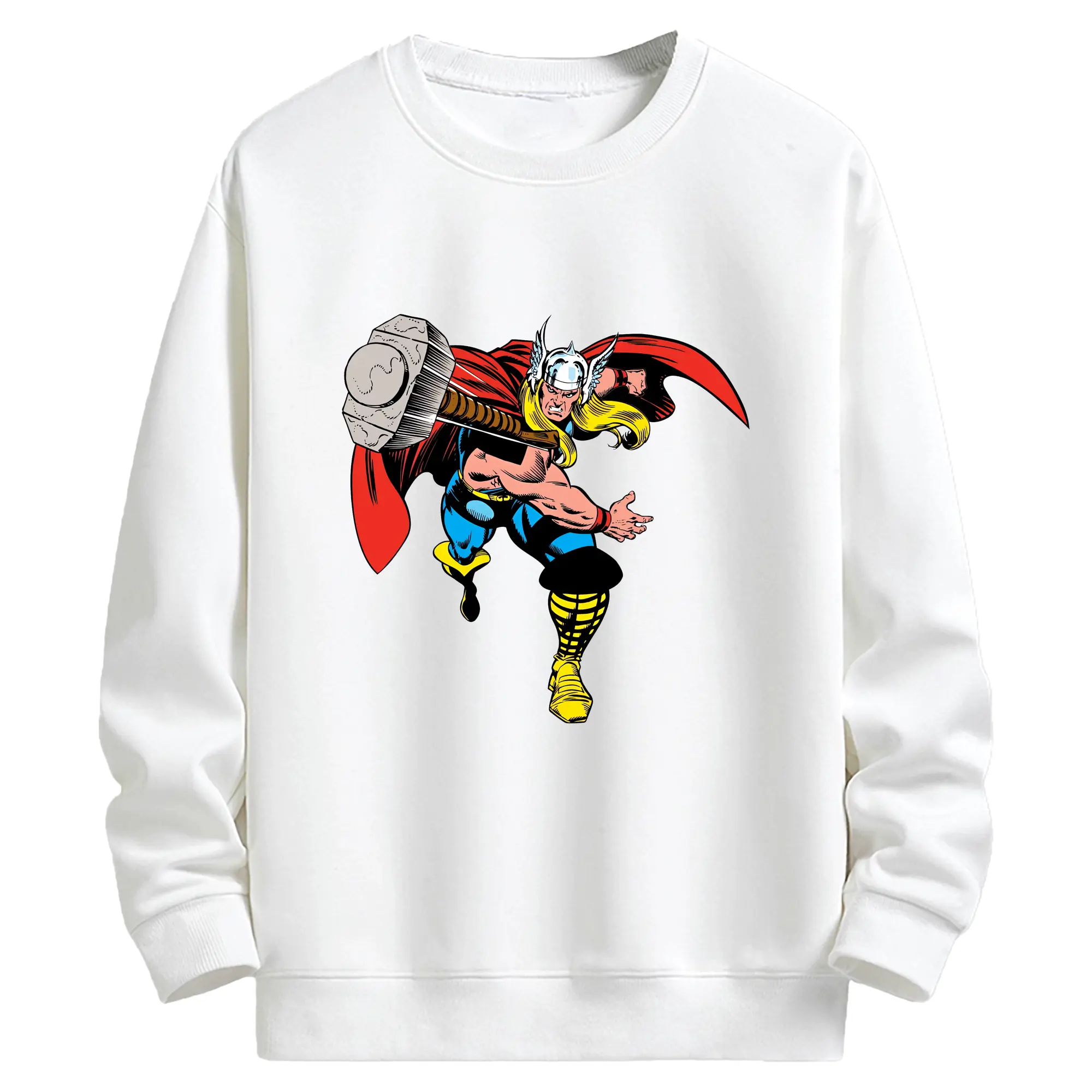 アベンジャーズ (Avenjāzu) グッズ マイティ・ソー（Thor） - キッズ クルーネックスウェットシャツ ・ フロントプリント ・ 綿80％ ポリエステル20％ ・ 快適 通学 スポーツ 日常使い お散歩用