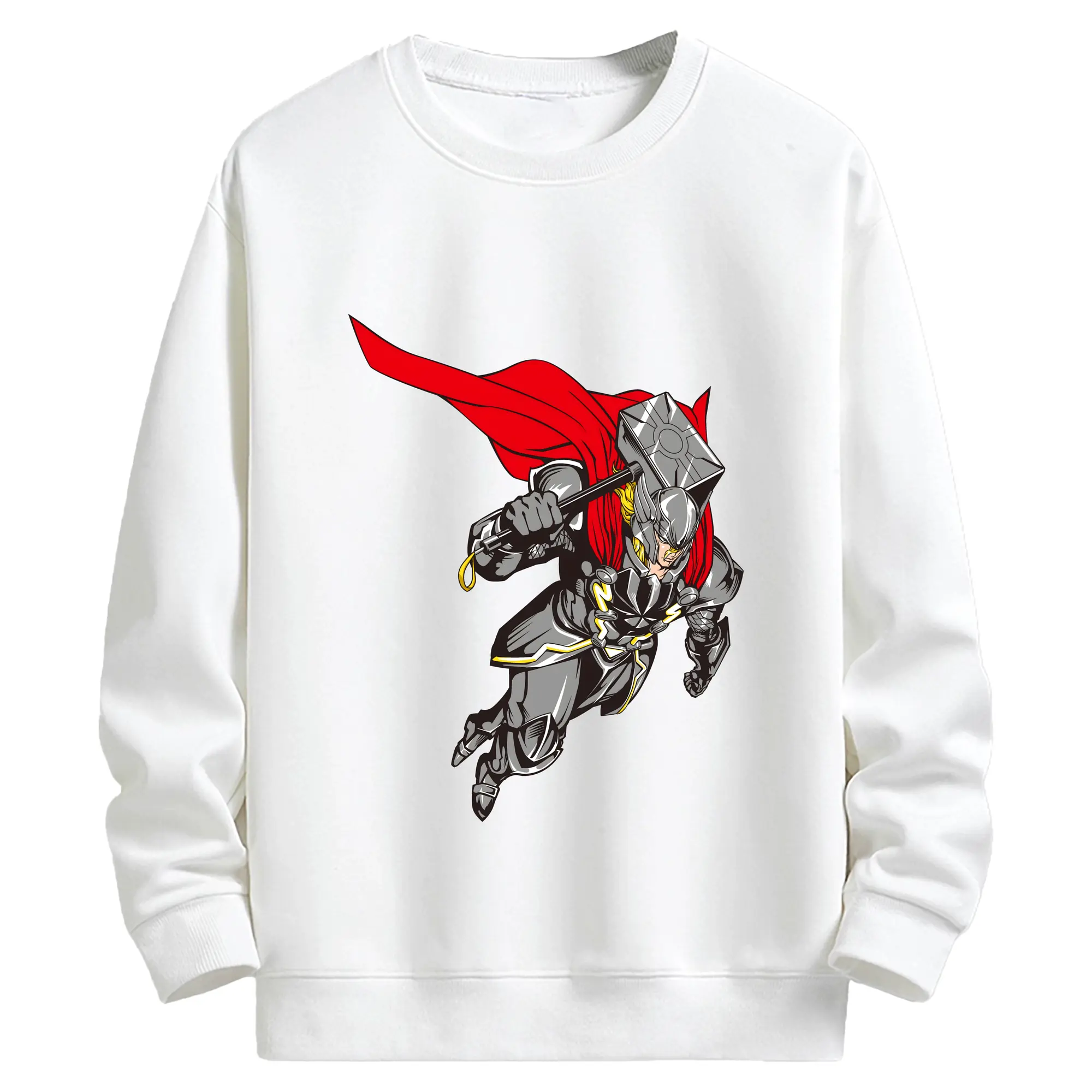 アベンジャーズ (Avenjāzu) グッズ マイティ・ソー（Thor） - キッズ クルーネックスウェットシャツ ・ フロントプリント ・ 綿80％ ポリエステル20％ ・ 快適 通学 スポーツ 日常使い お散歩用